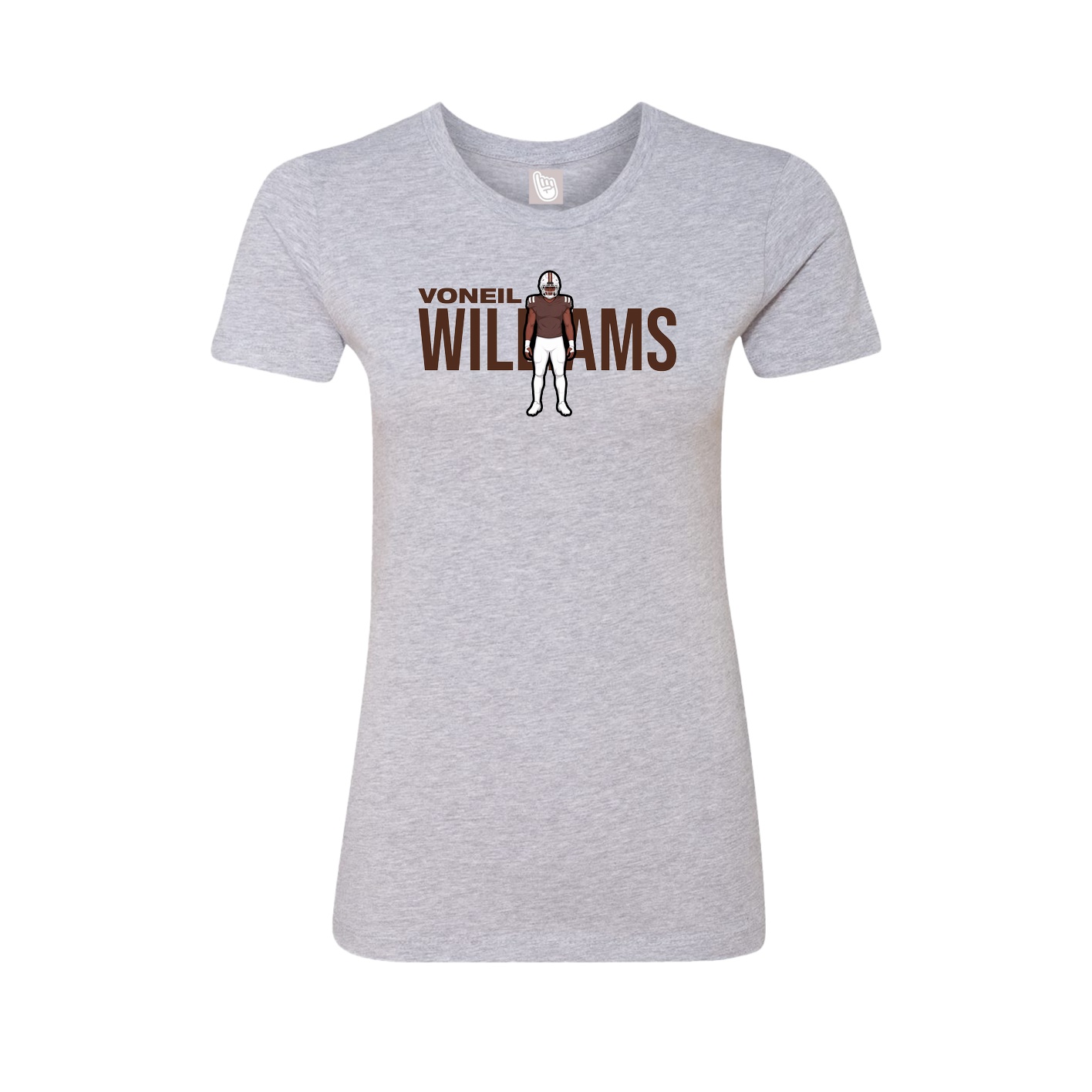 Fitted Women's Tee — Player Name in Grey