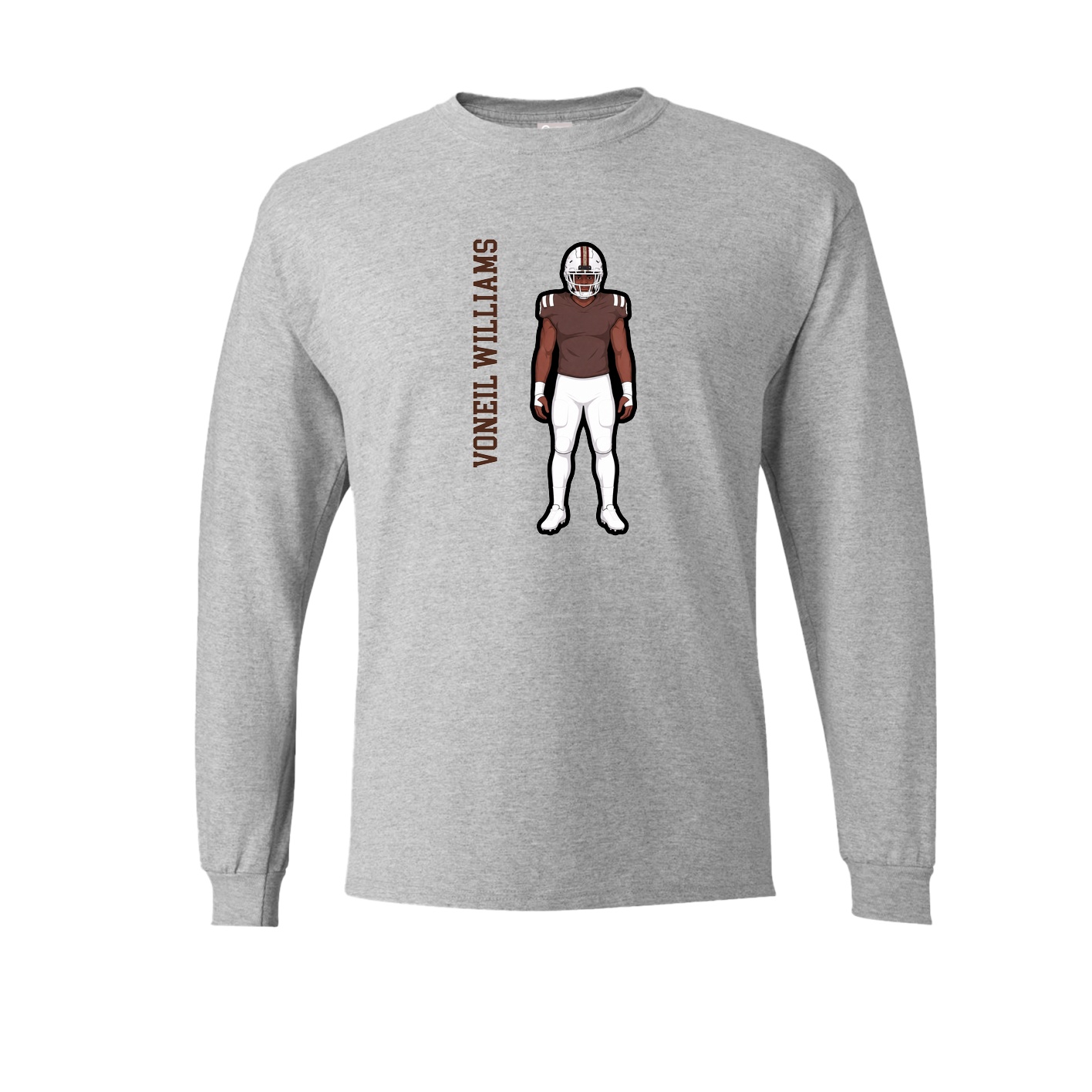 Long Sleeve Tee — Name Vertical in Grey