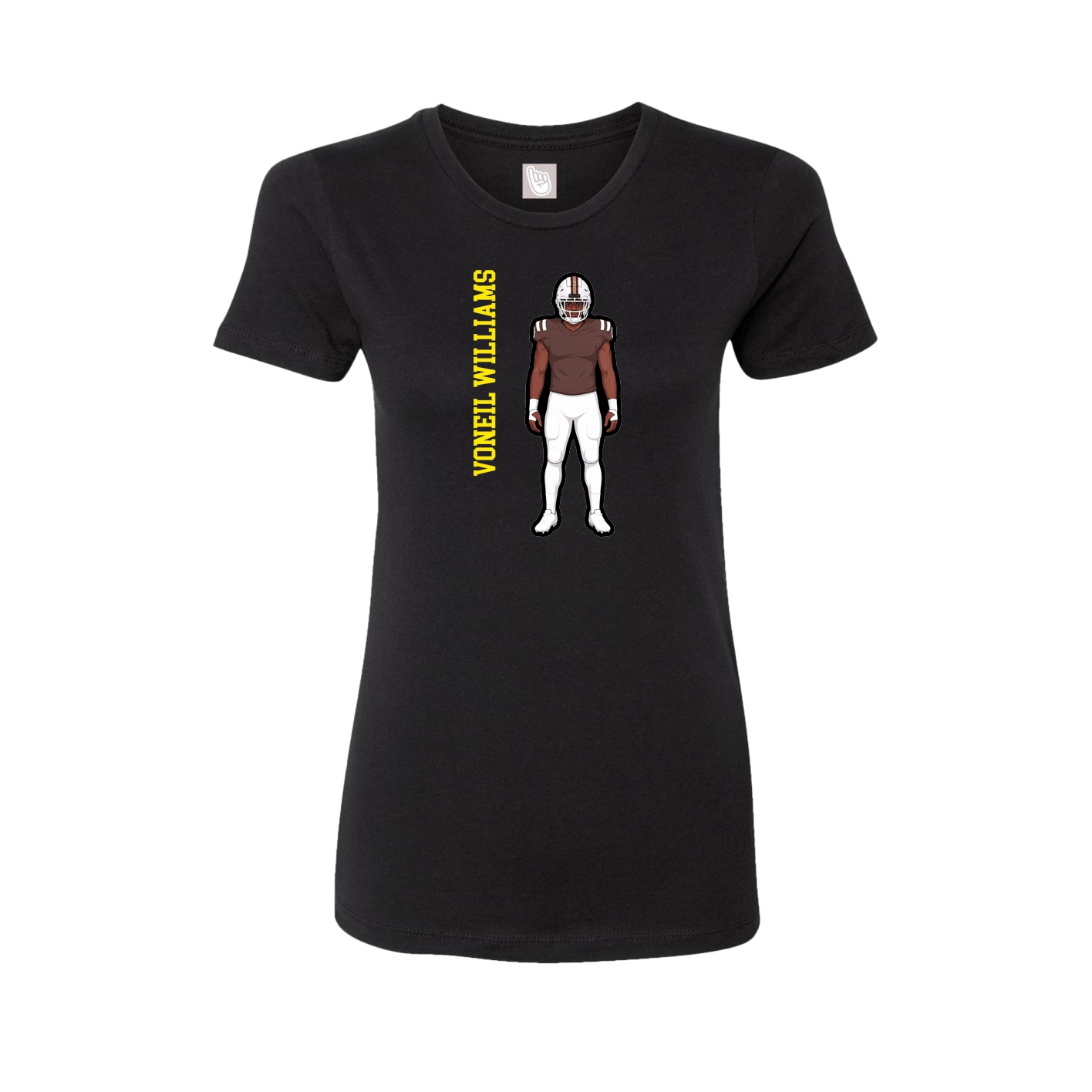 Fitted Women's Tee — Name Vertical in Black