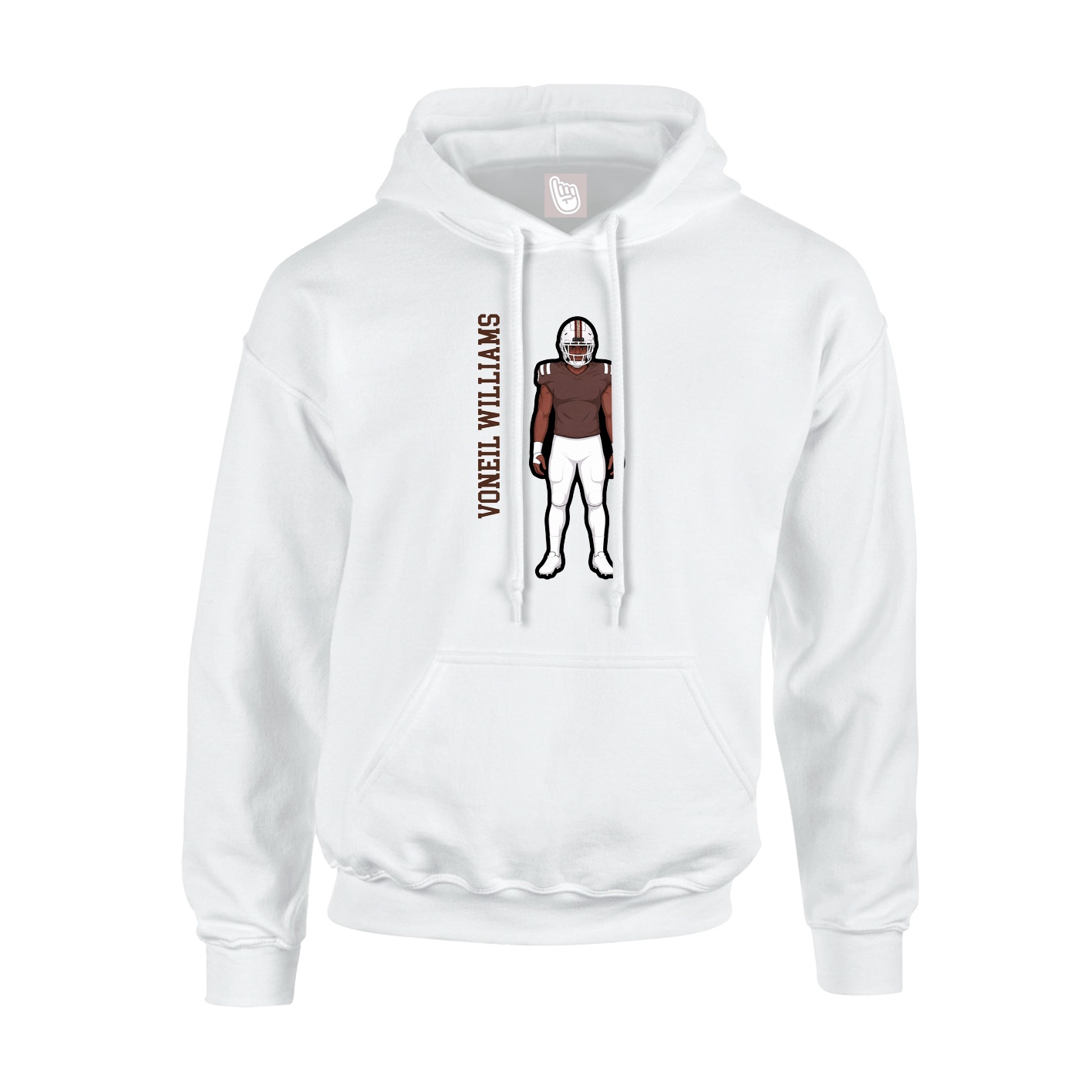Youth Hoodie — Name Vertical in White