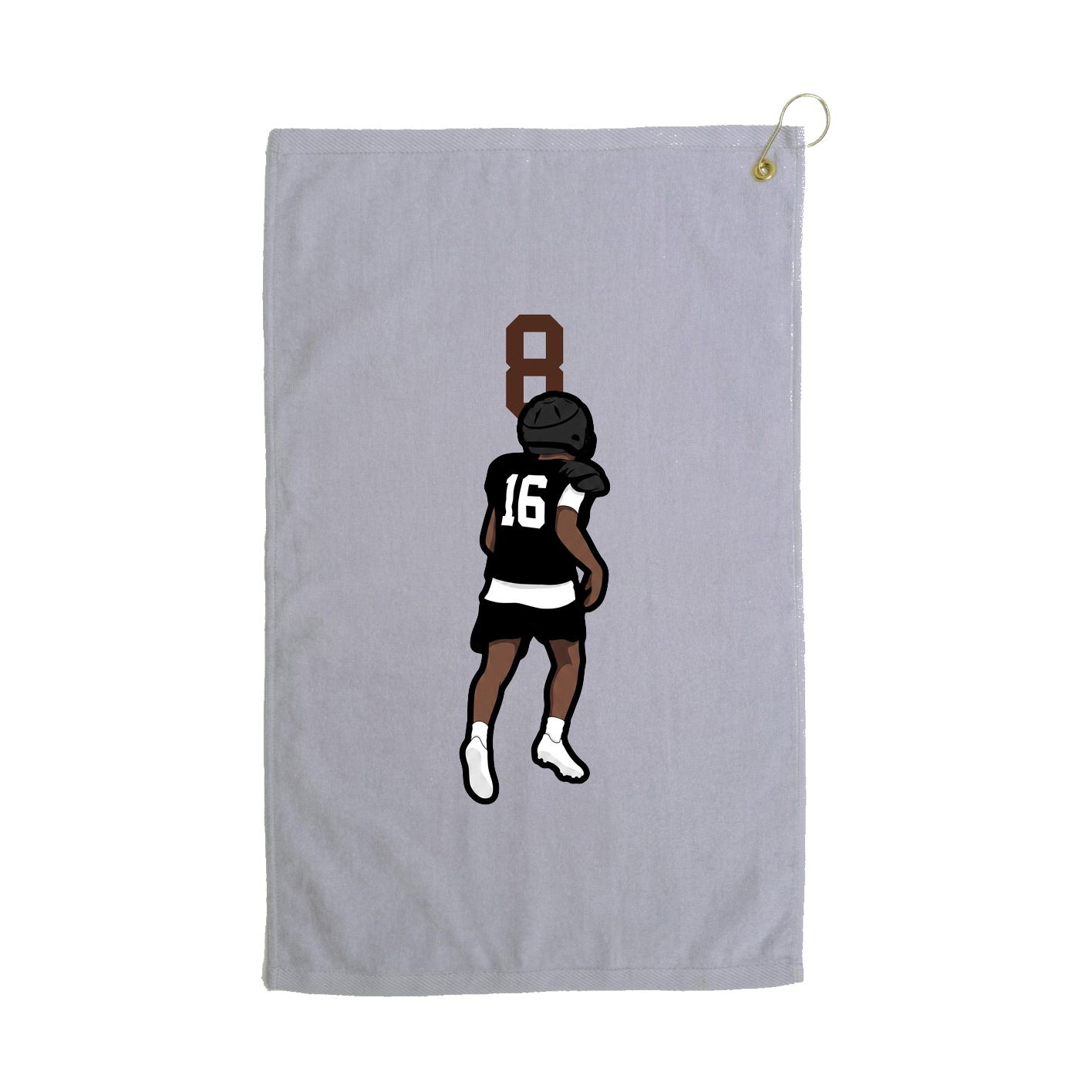 Golf Towel — Number Top in Grey