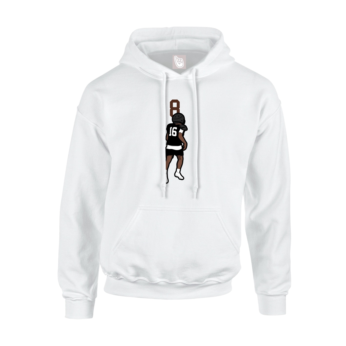 Youth Hoodie — Number Top in White