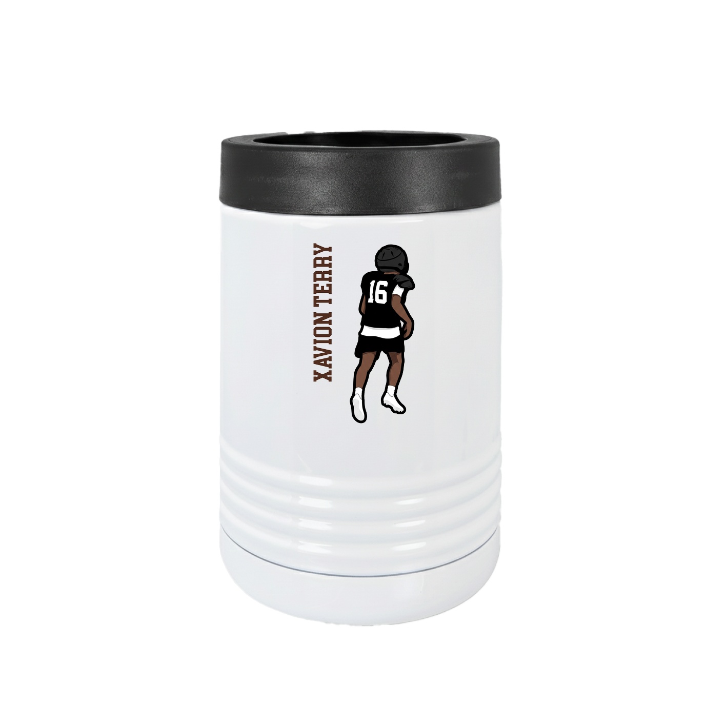 Beverage Holder — Name Vertical in White