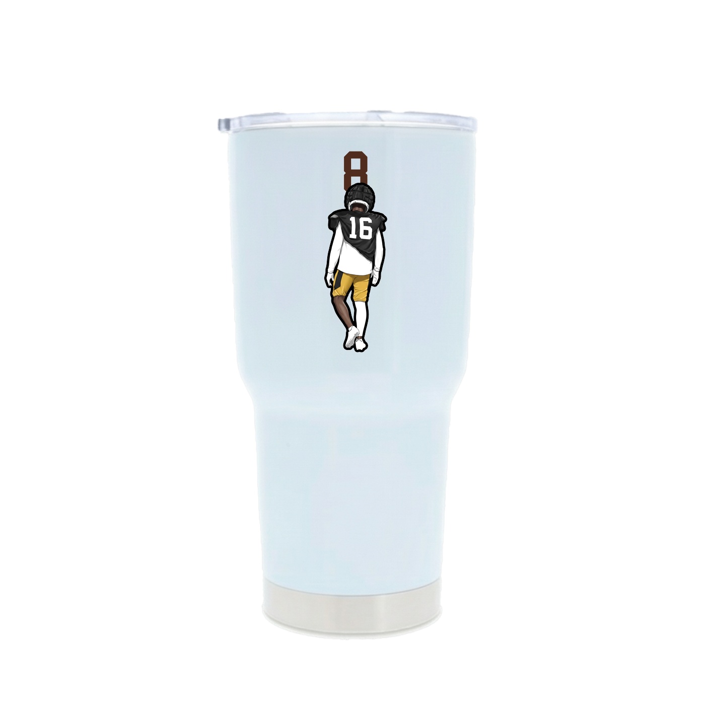 30oz Stainless Steel Tumbler — Number Top in White