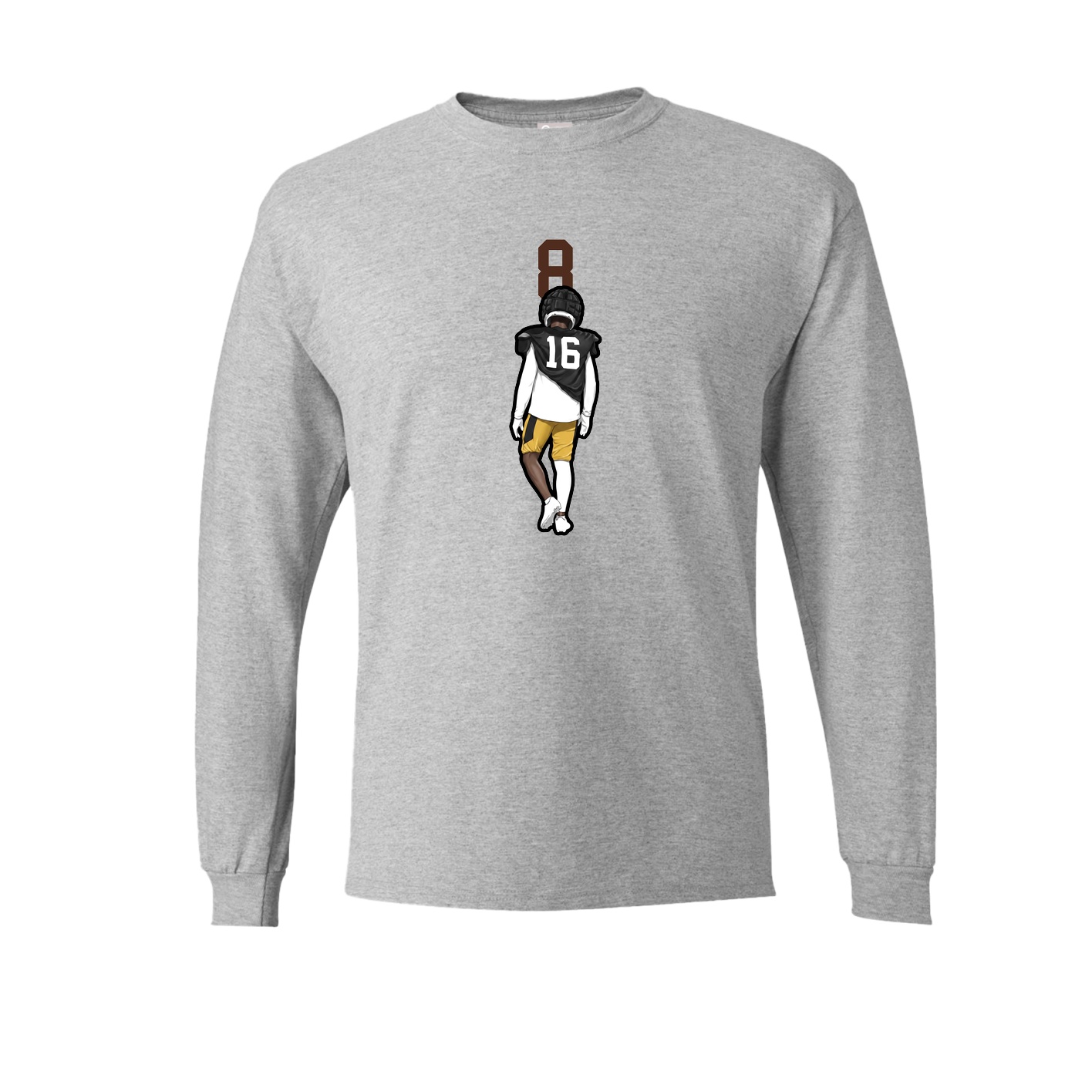 Long Sleeve Tee — Number Top in Grey
