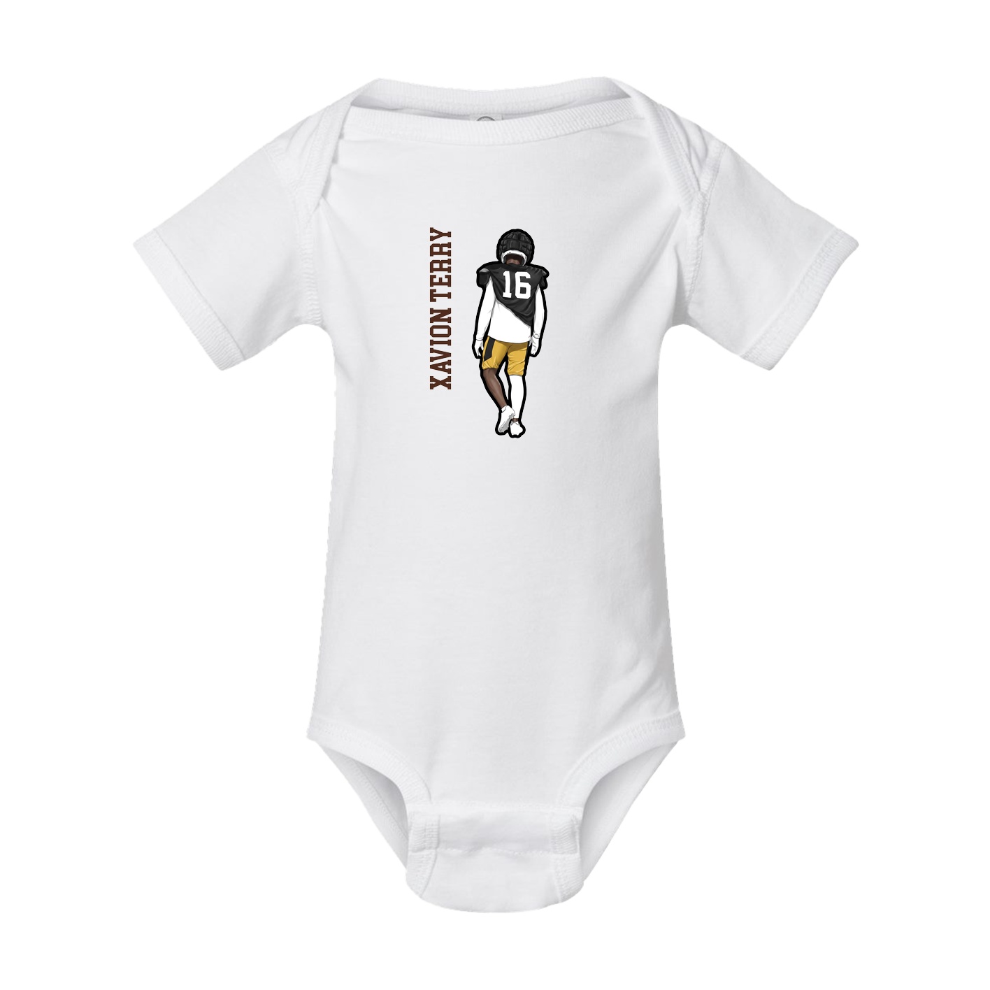 Baby Onesie — Name Vertical in White