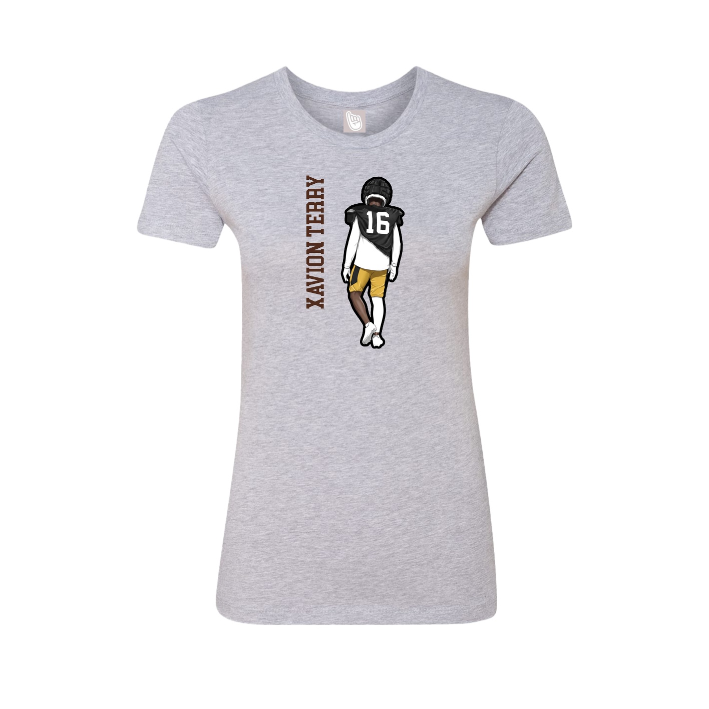 Womens Tee — Name Vertical in Grey