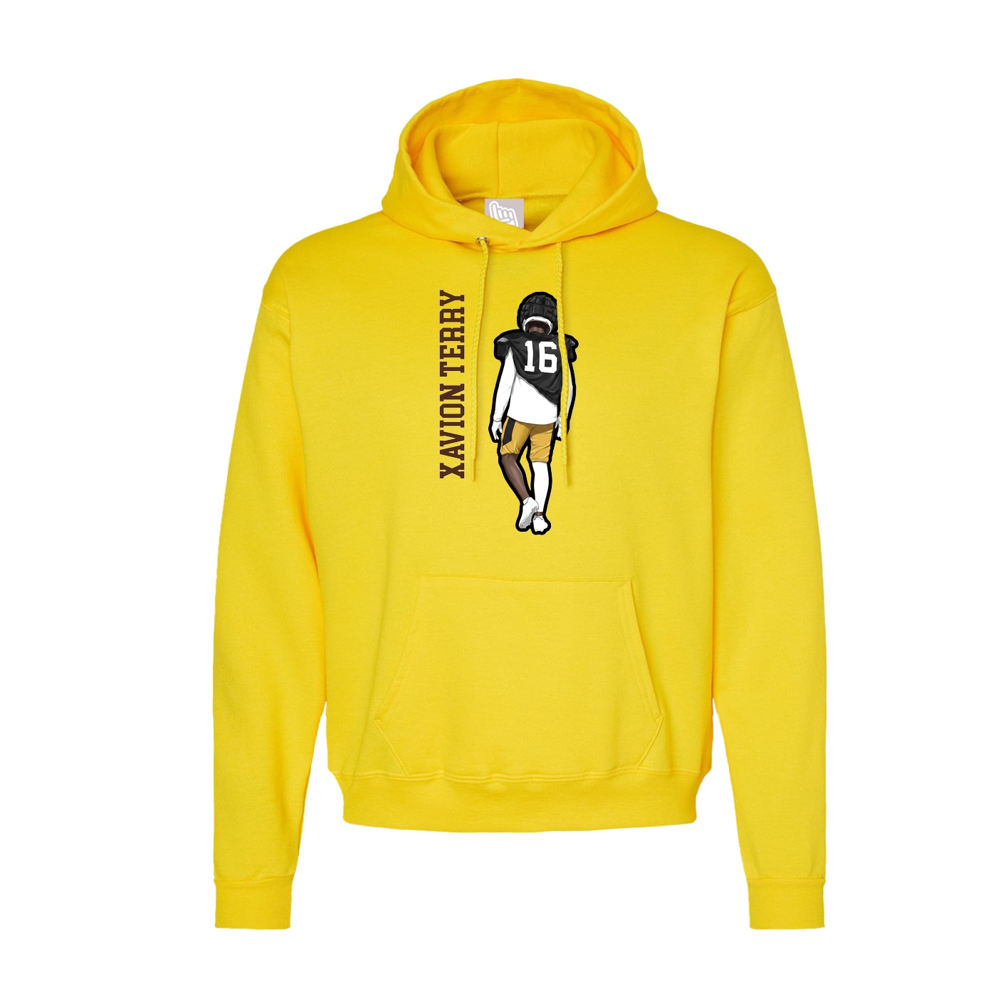 Hoodie — Name Vertical in Yellow