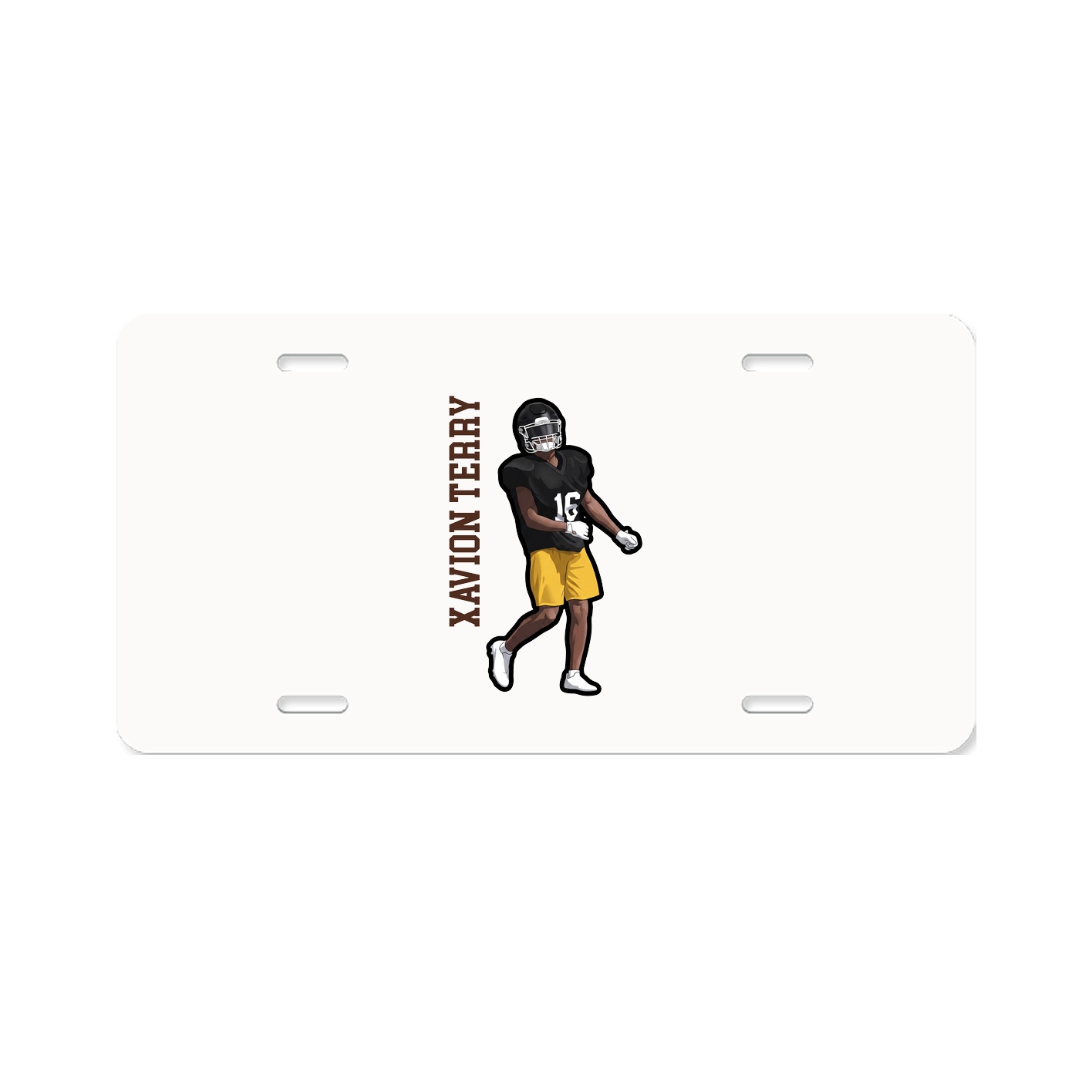 License Plate — Name Vertical in Classic