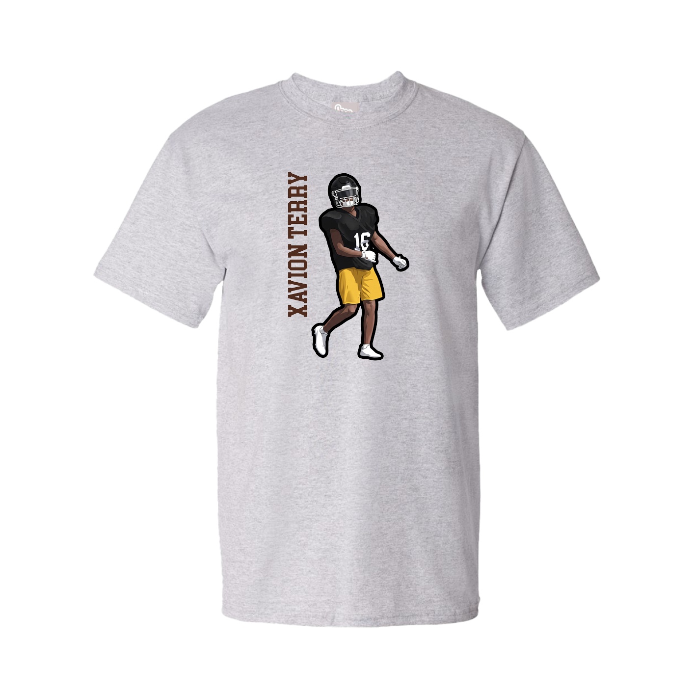 Tee — Name Vertical in Grey