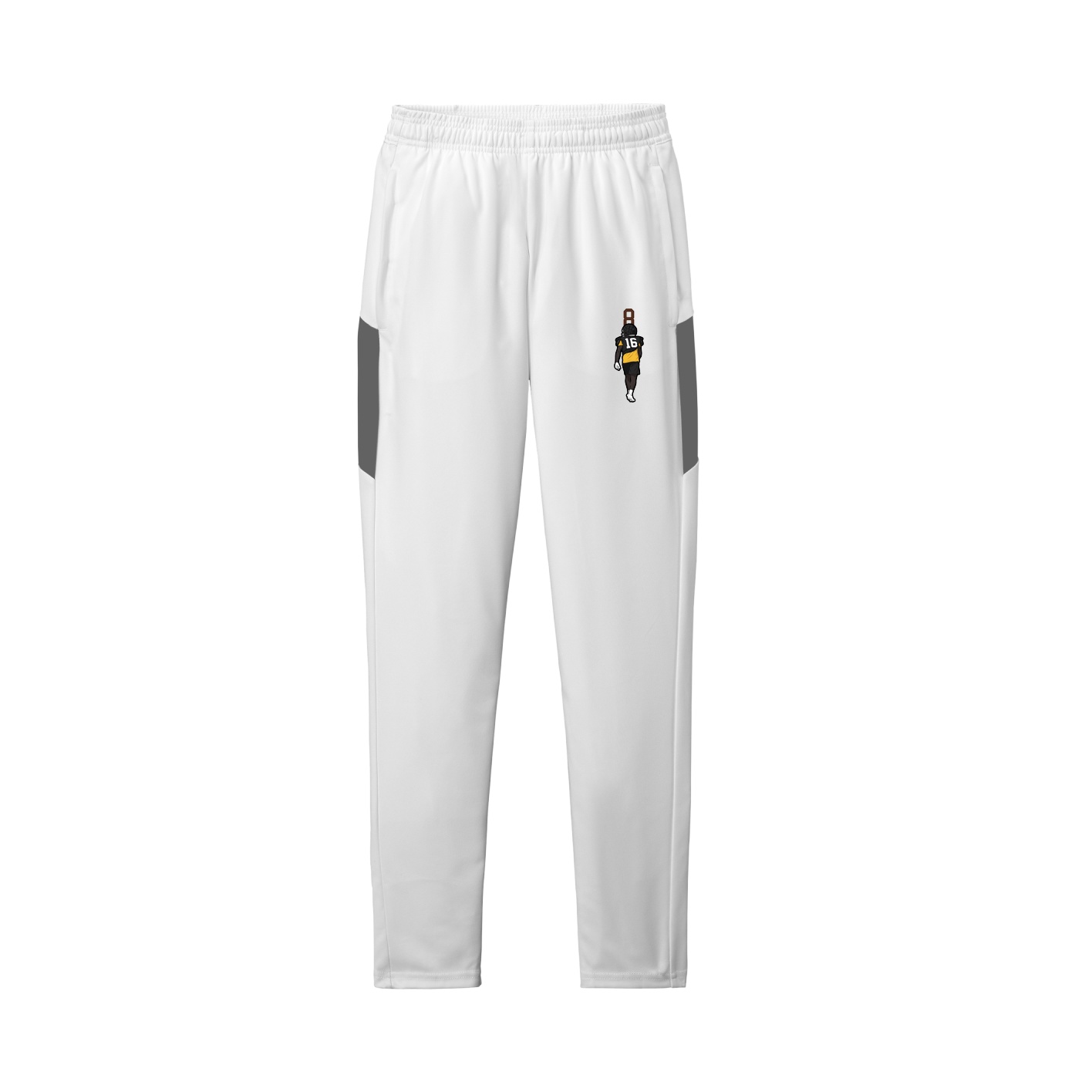Team Travel Pant — Number Top in White/Grey