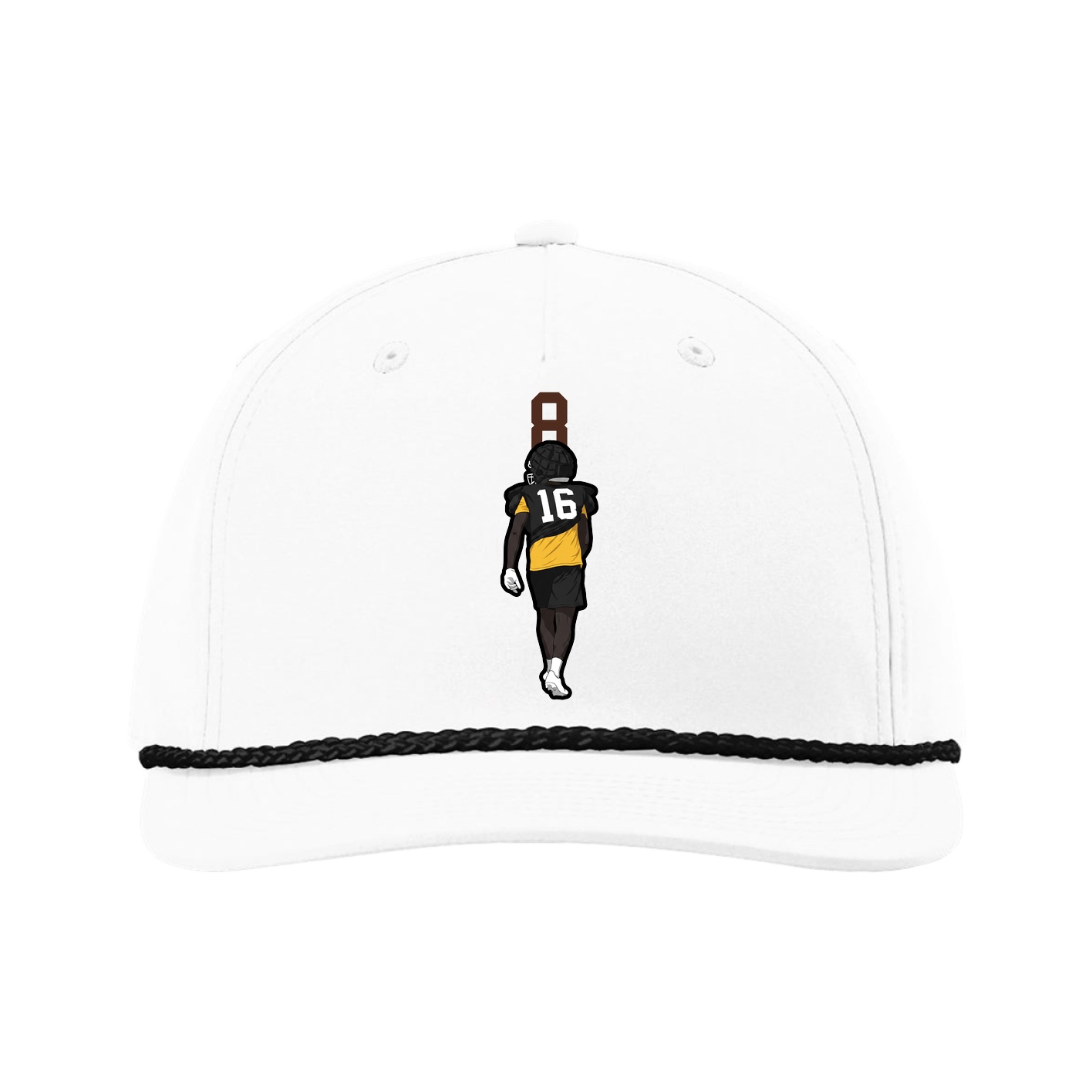 Five-Panel Classic Rope Cap — Number Top in White