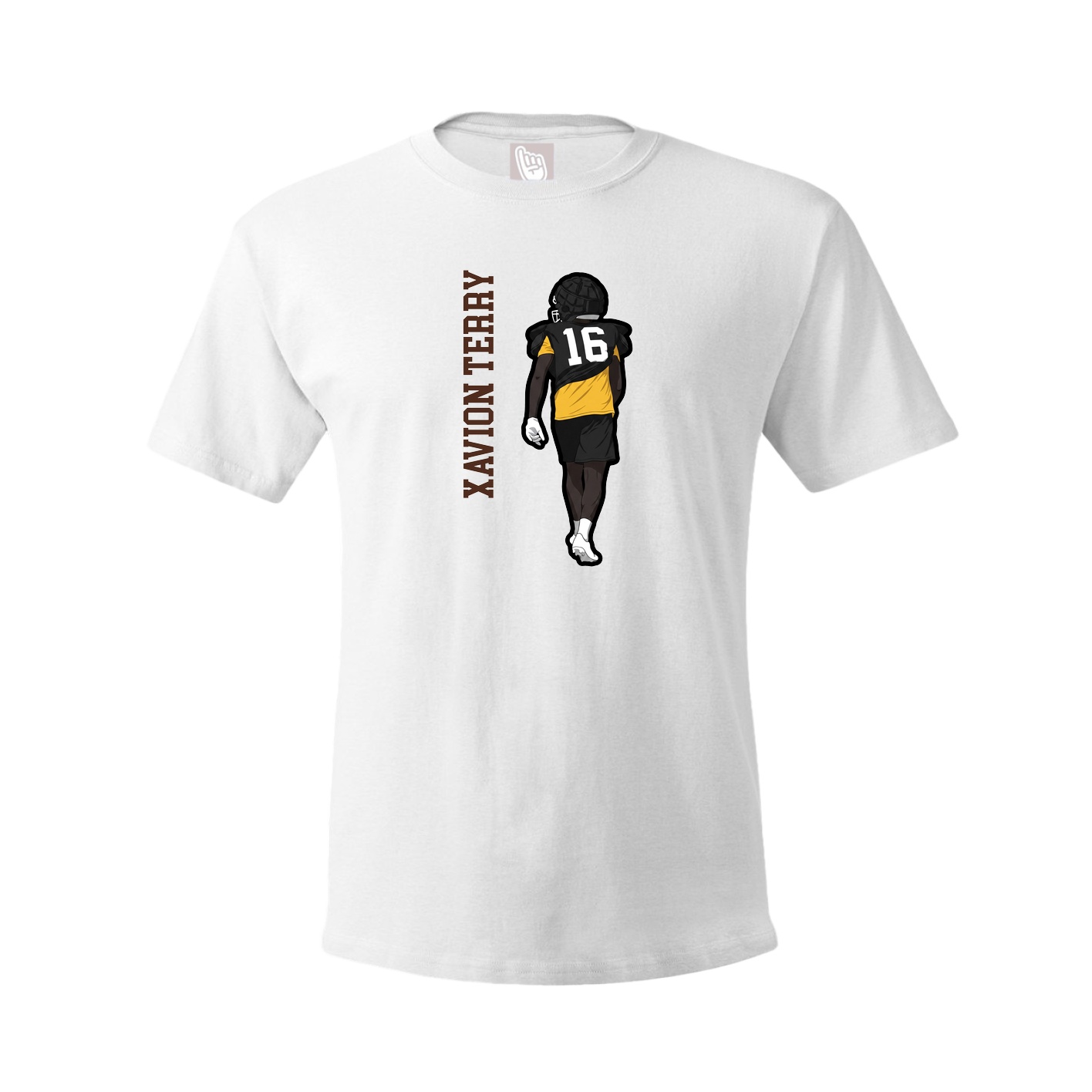 Youth Tee — Name Vertical in White