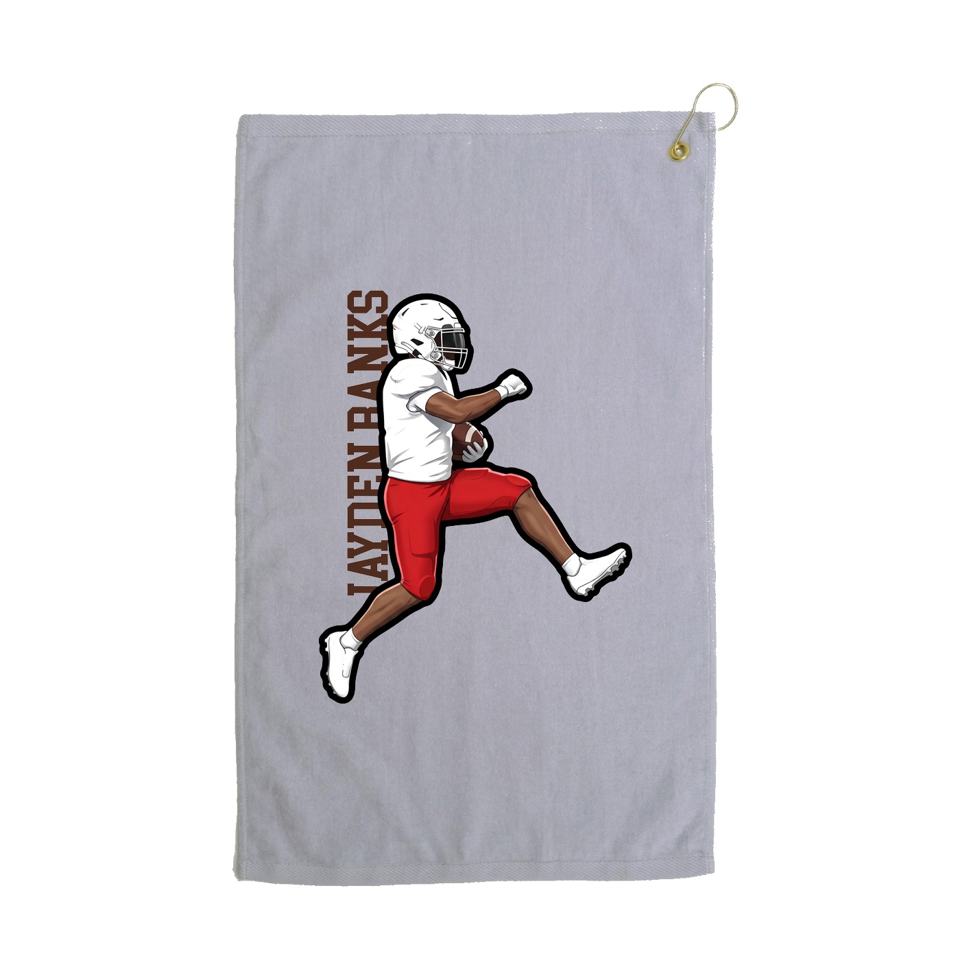 Golf Towel — Name Vertical in Grey