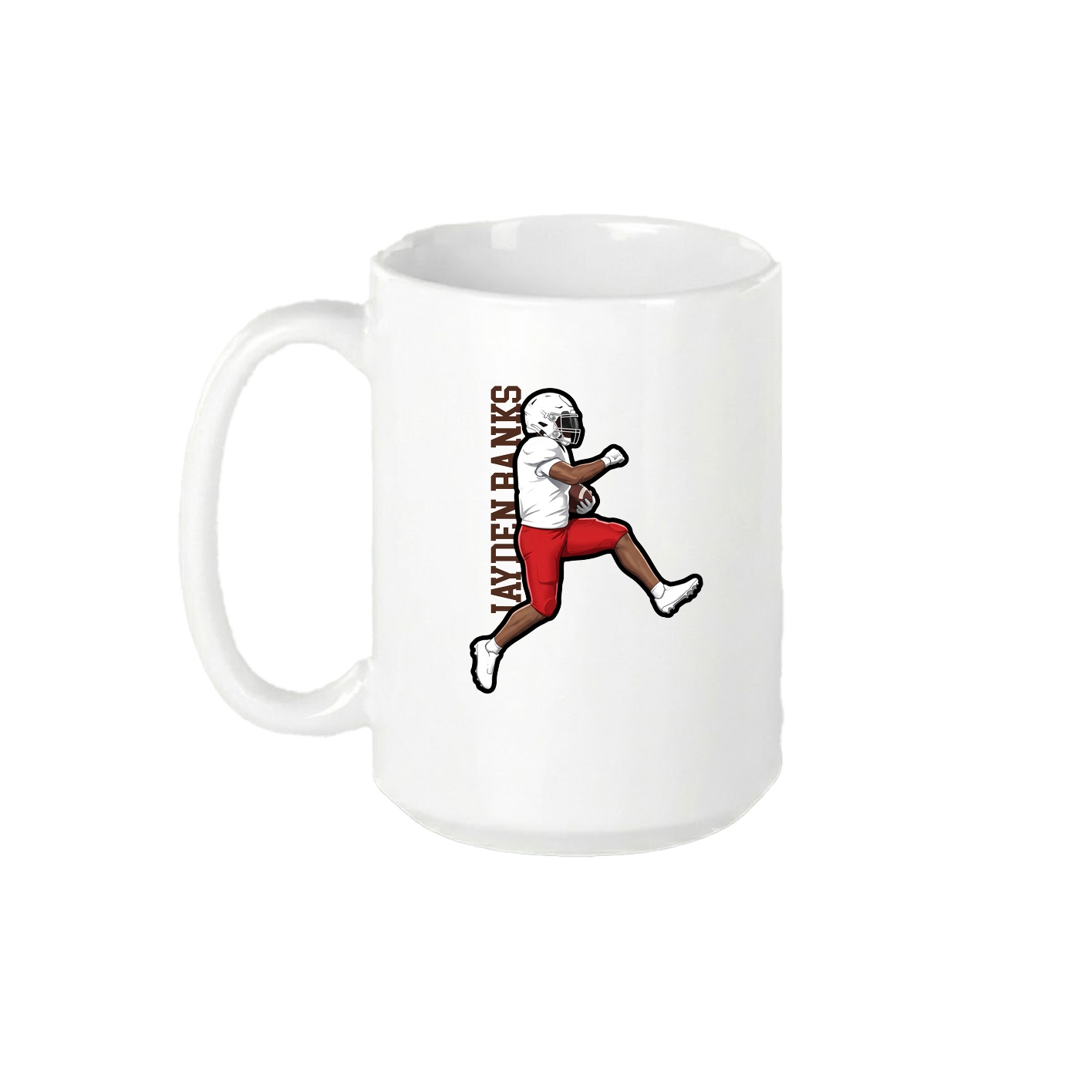 15oz Coffee Mug — Name Vertical in White