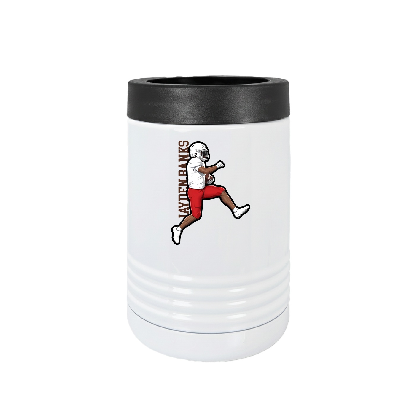 Beverage Holder — Name Vertical in White
