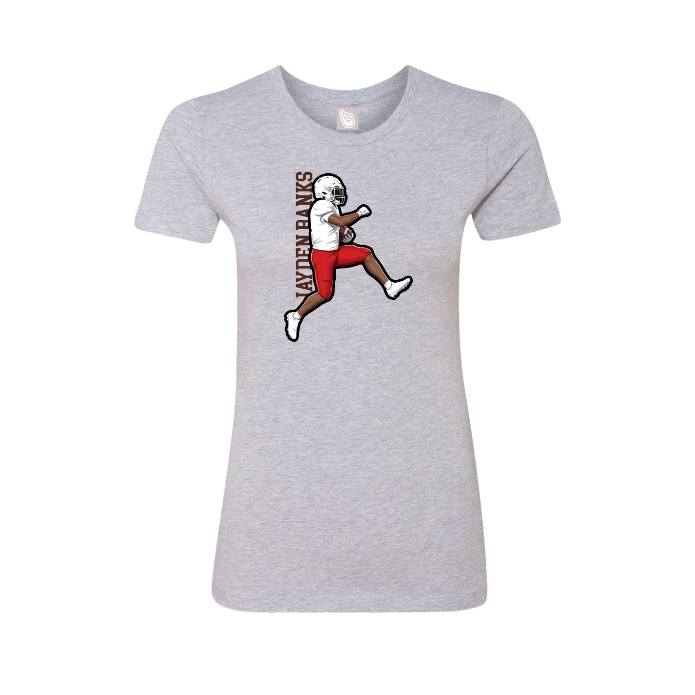 Womens Tee — Name Vertical in Grey