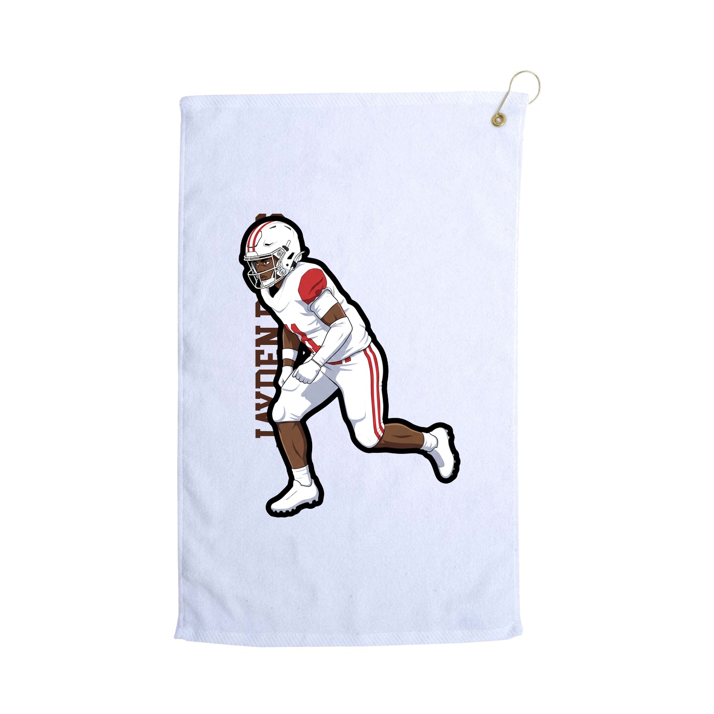 Golf Towel — Name Vertical in White