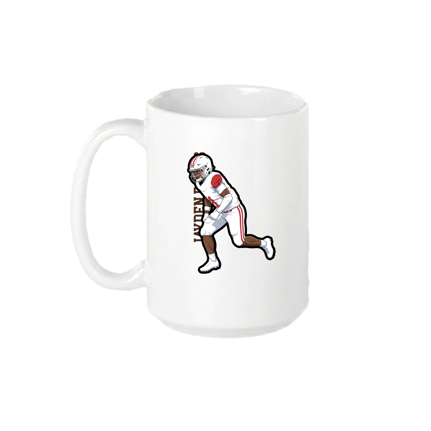 15oz Coffee Mug — Name Vertical in White