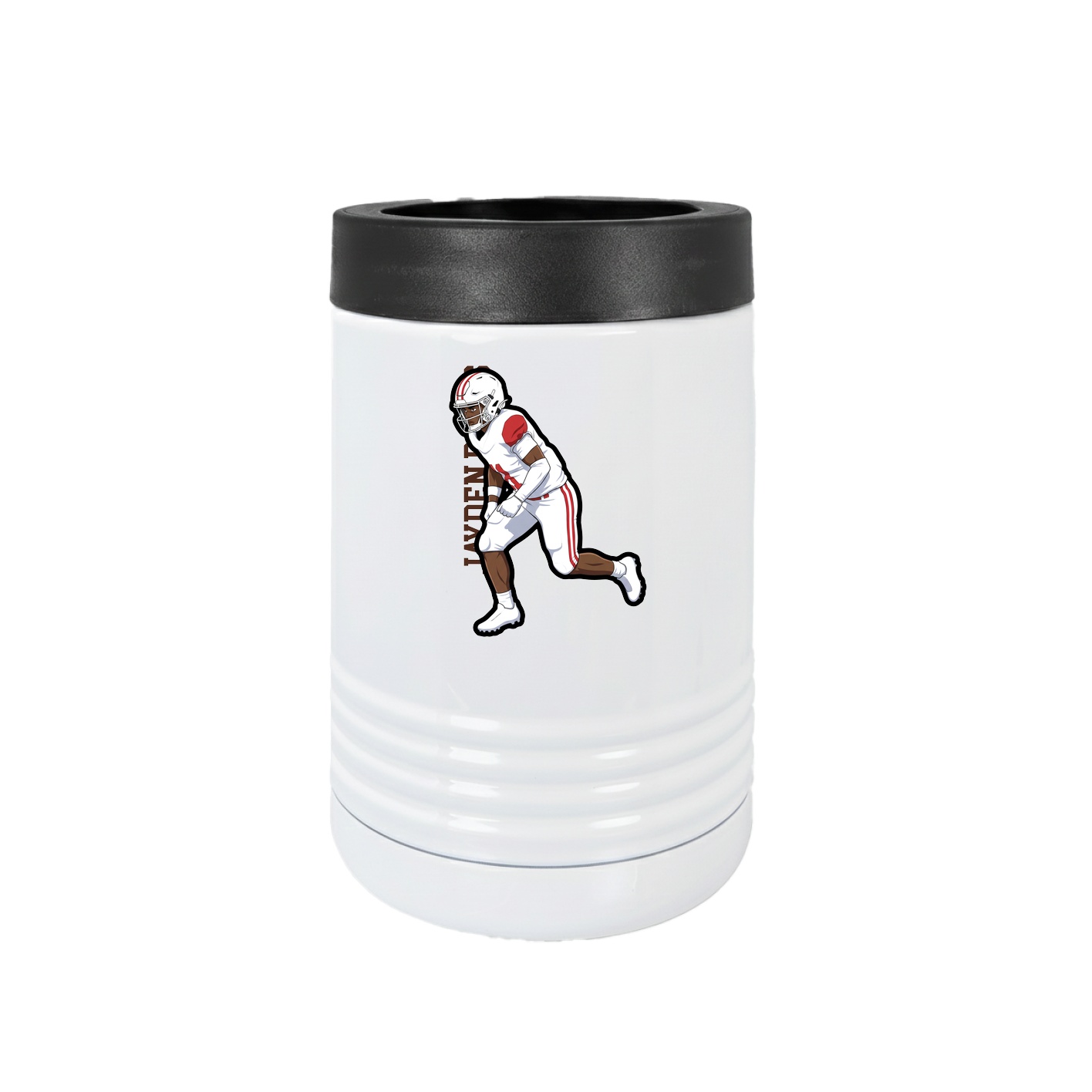 Beverage Holder — Name Vertical in White