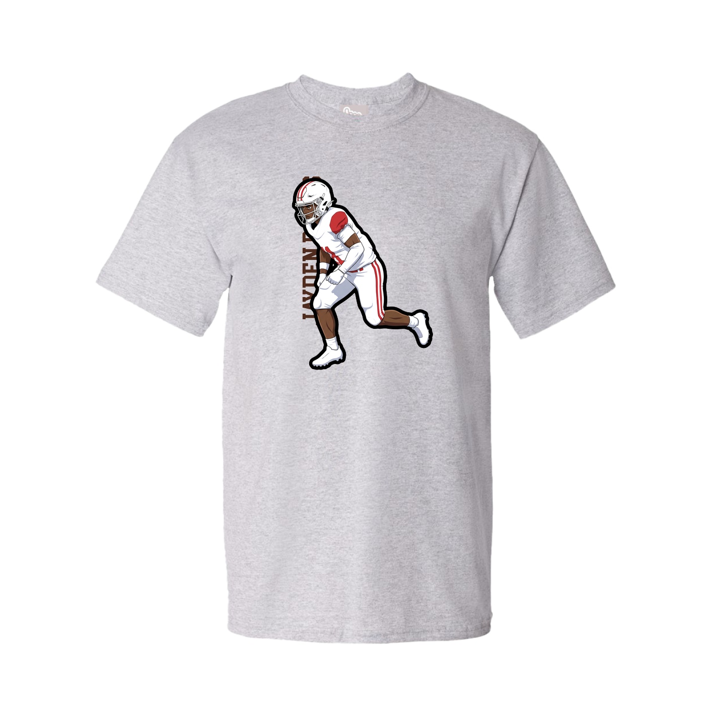 Youth Tee — Name Vertical in Grey