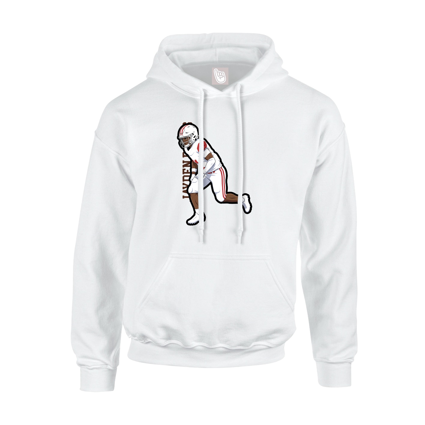 Hoodie — Name Vertical in White