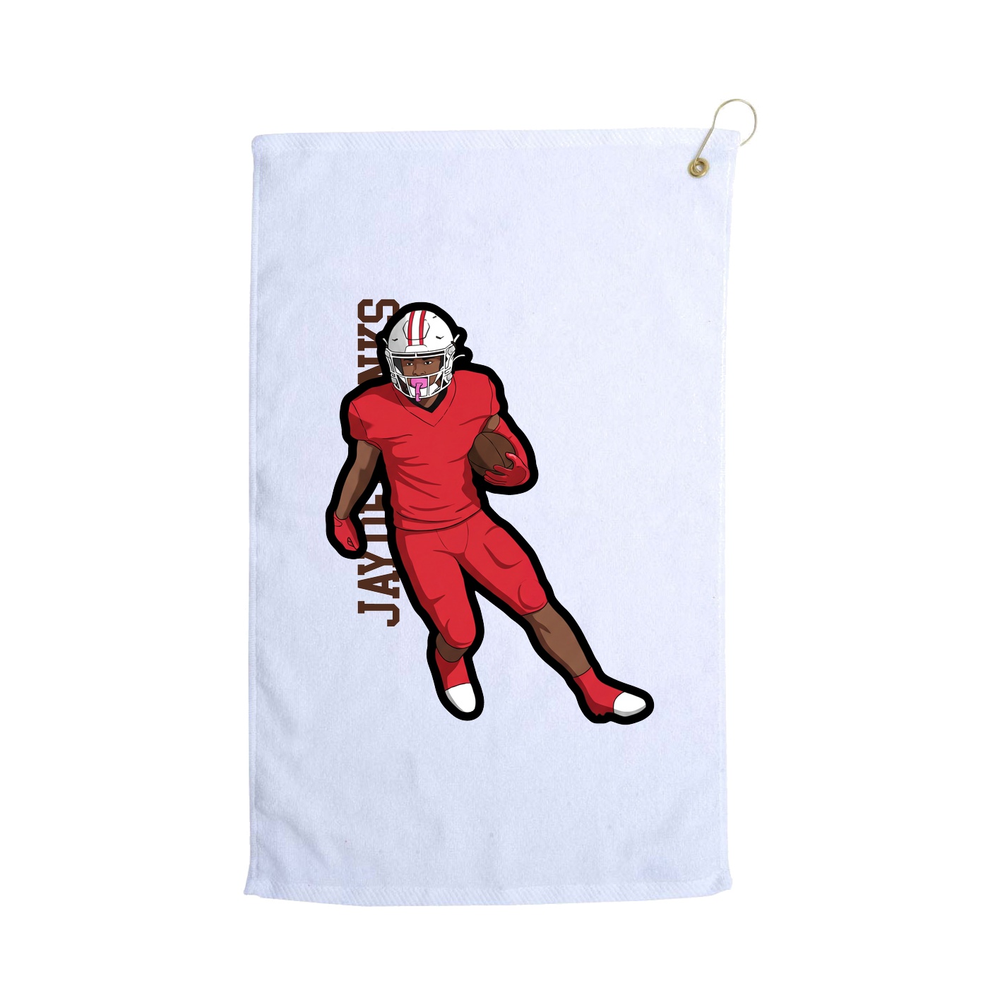 Golf Towel — Name Vertical in White