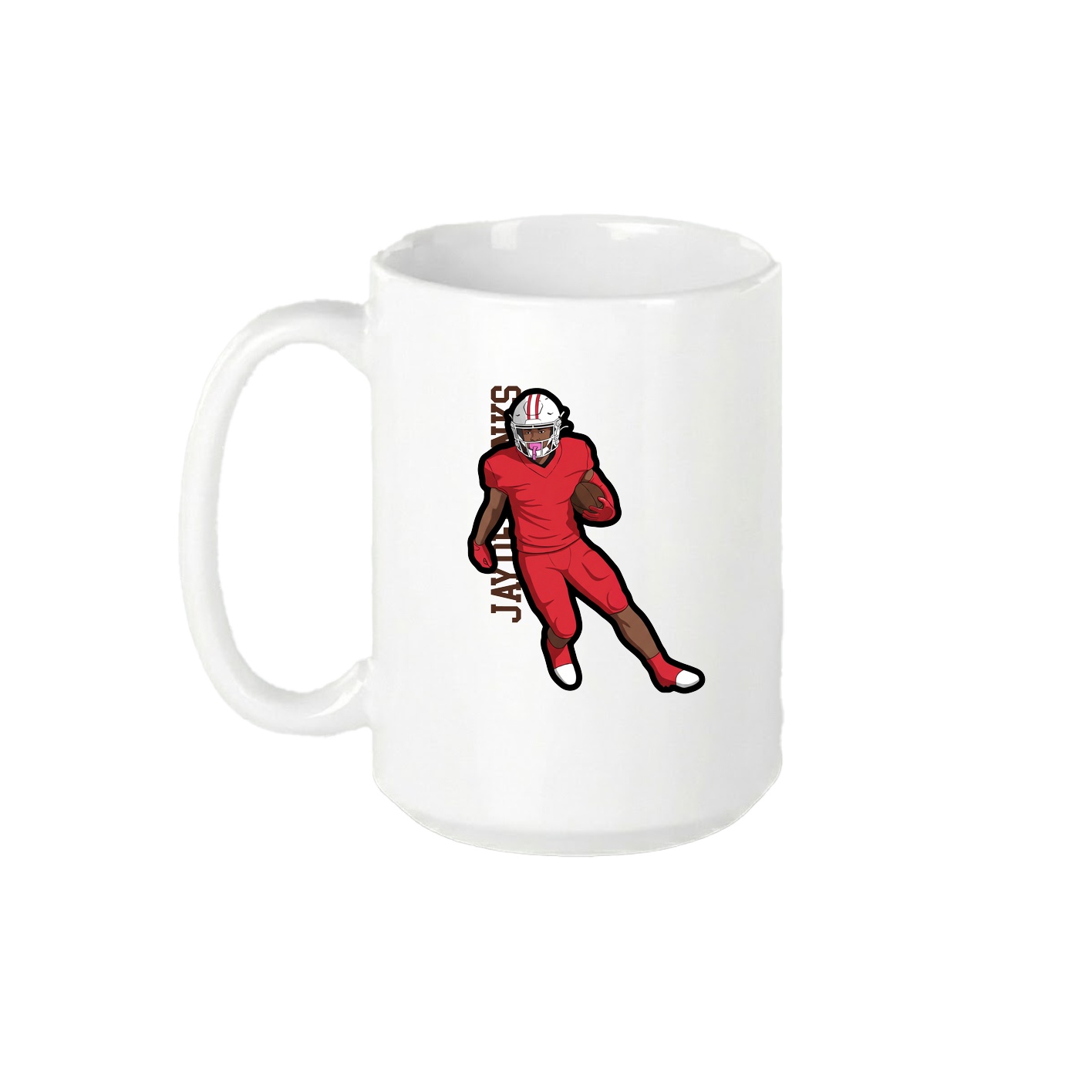 15oz Coffee Mug — Name Vertical in White
