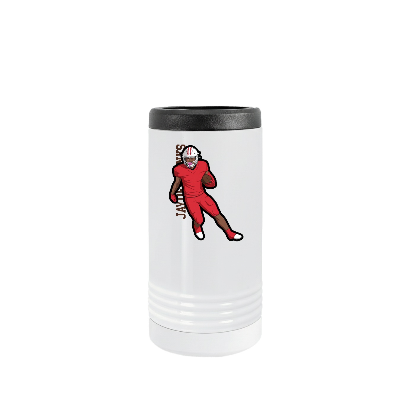 Slim Beverage Holder — Name Vertical in White