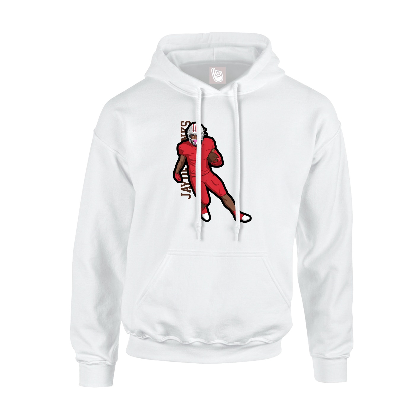 Youth Hoodie — Name Vertical in White