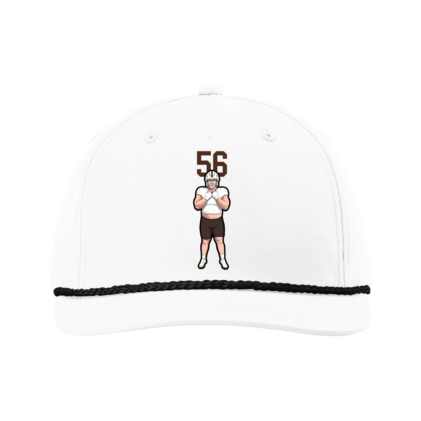 Five-Panel Classic Rope Cap — Number Top in White