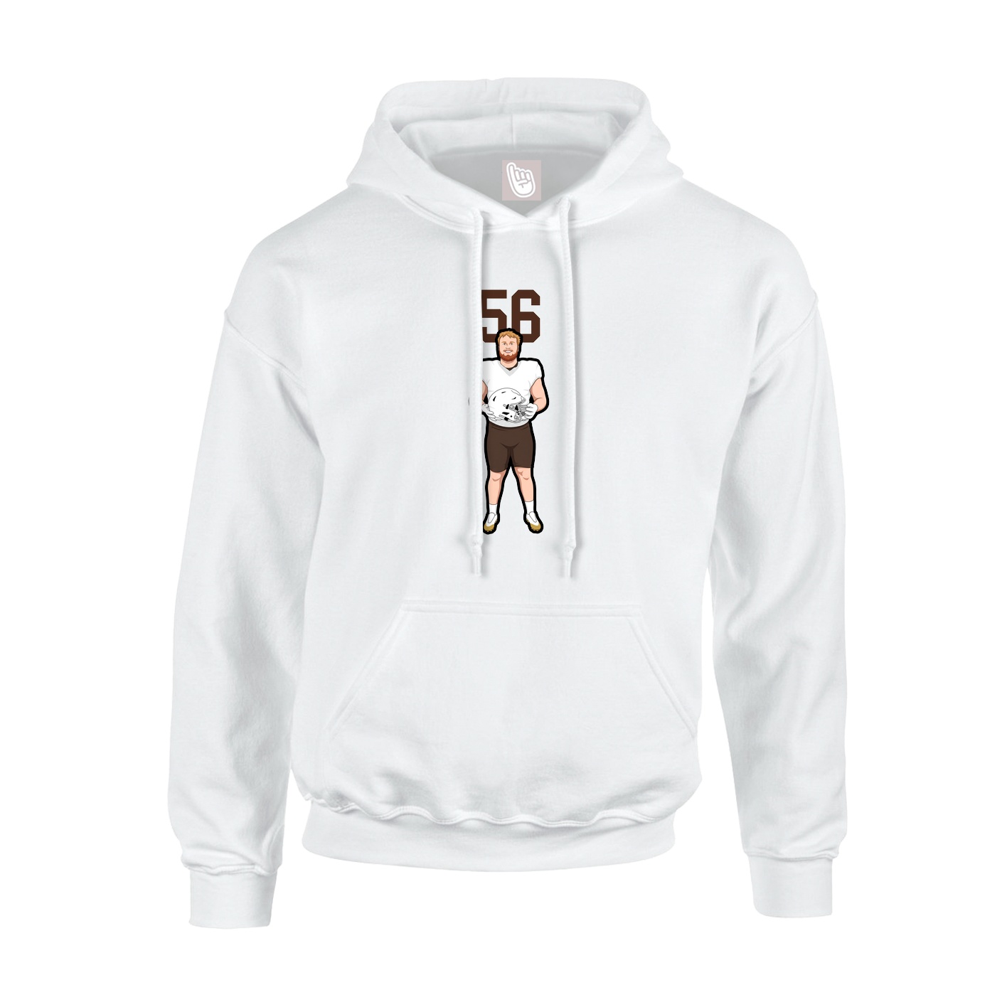 Youth Hoodie — Number Top in White