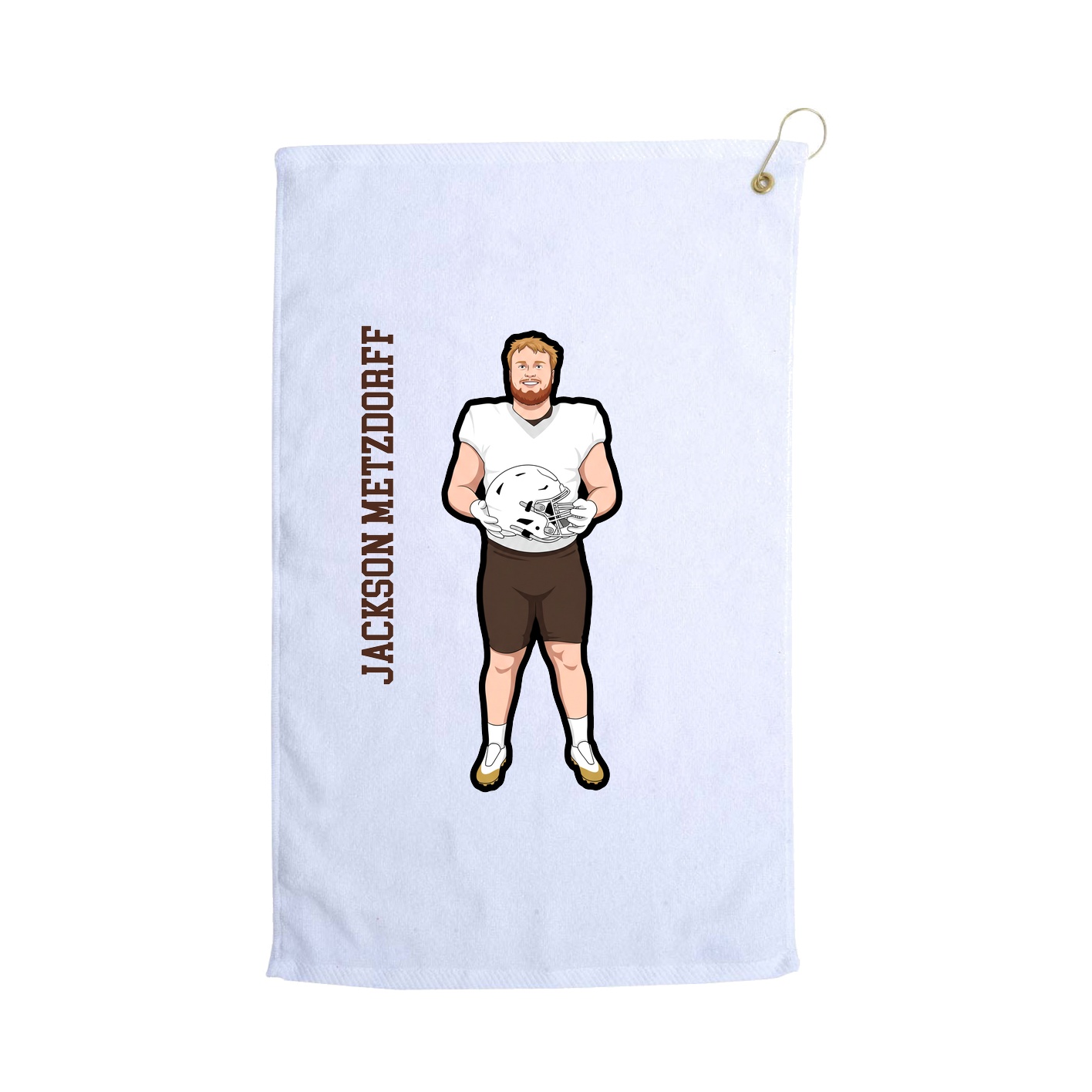 Golf Towel — Name Vertical in White
