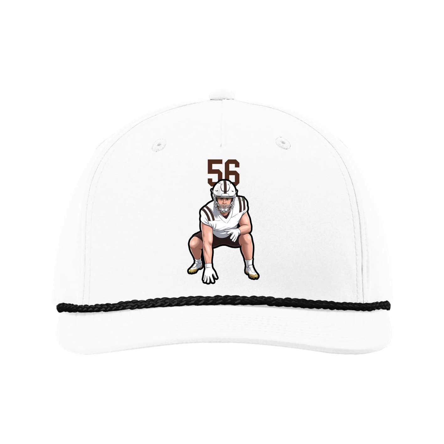 Five-Panel Classic Rope Cap — Number Top in White