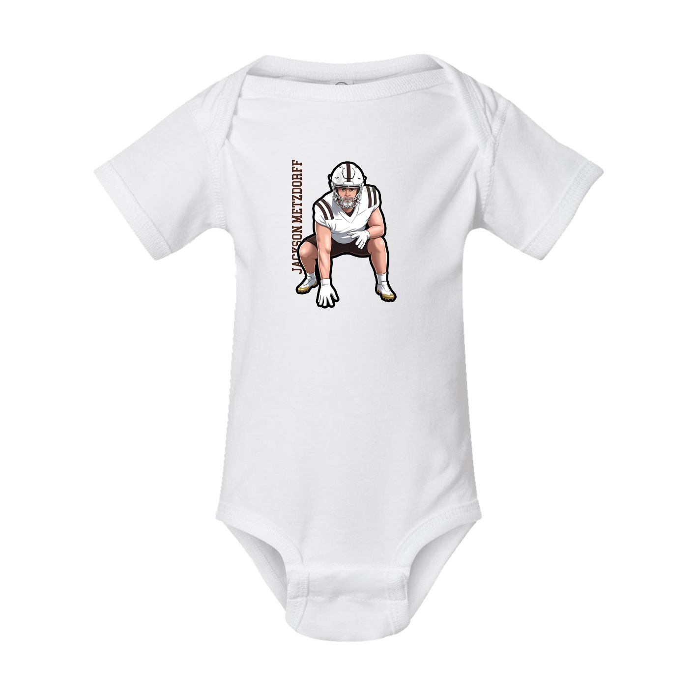Baby Onesie — Name Vertical in White