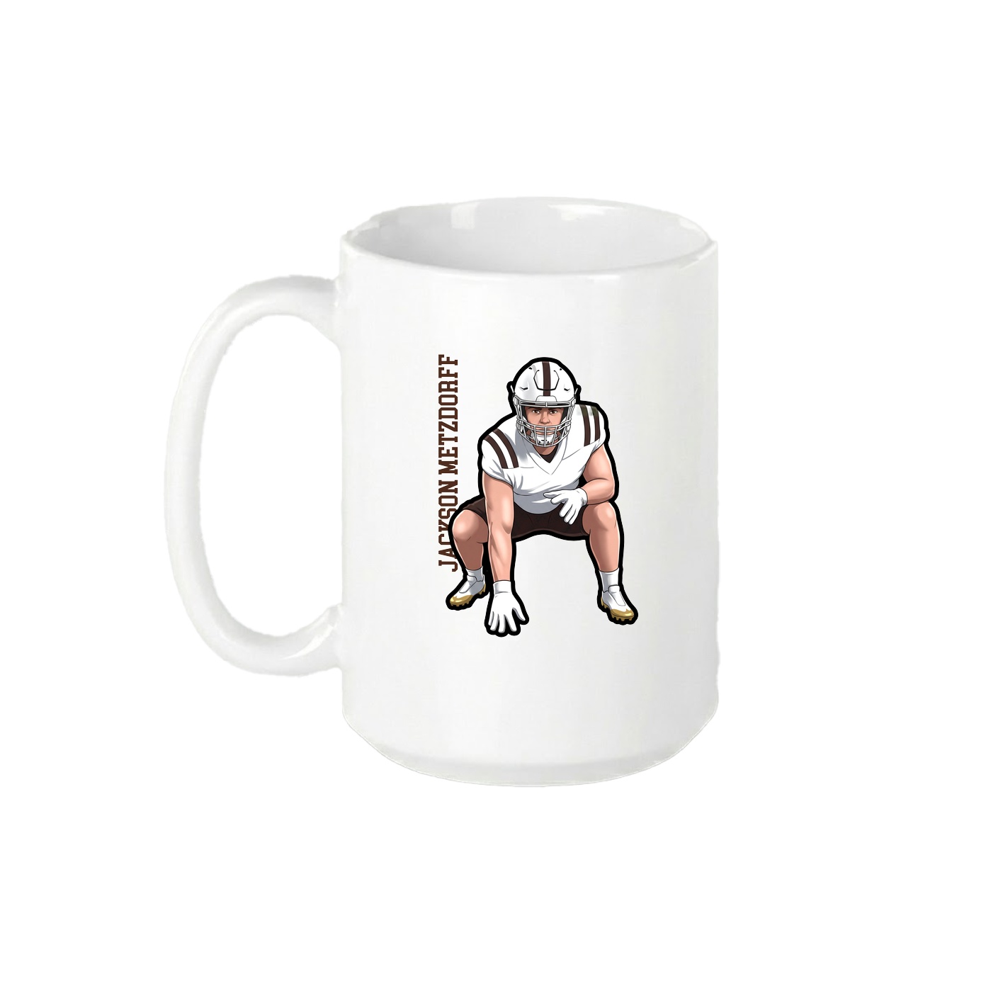 15oz Coffee Mug — Name Vertical in White