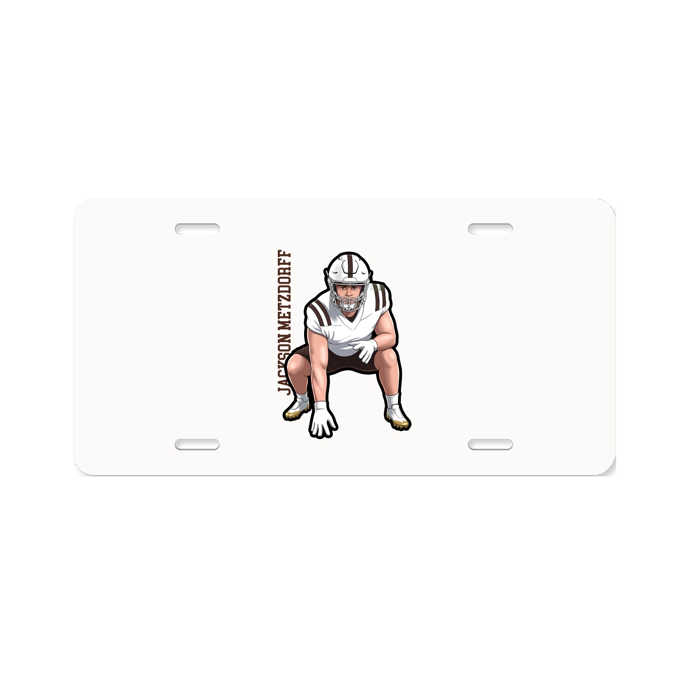 License Plate — Name Vertical in Classic