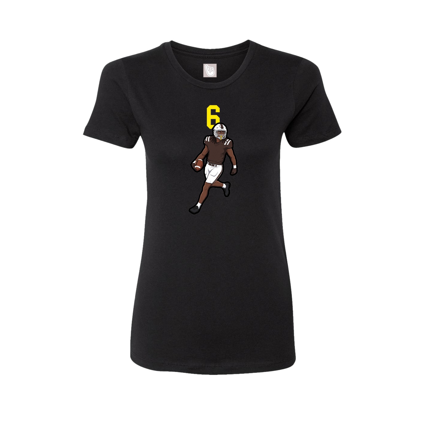 Fitted Women's Tee — Number Top in Black