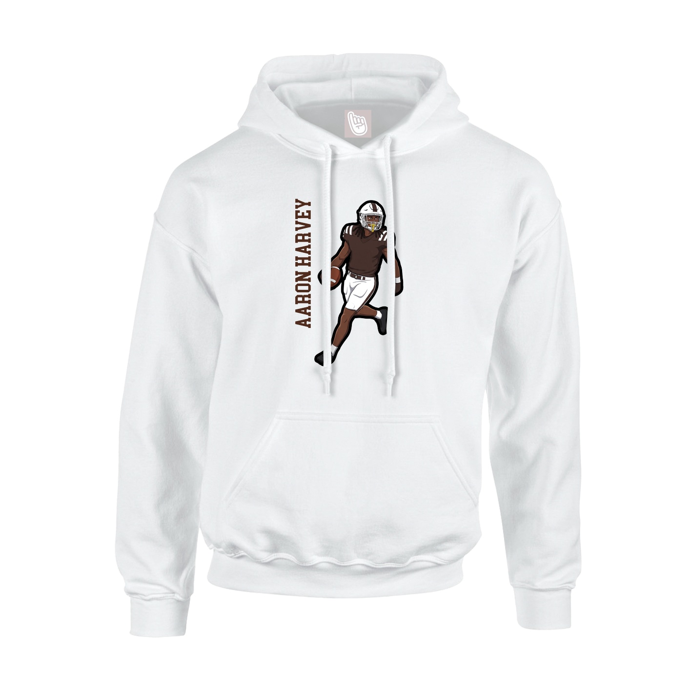 Youth Hoodie — Name Vertical in White