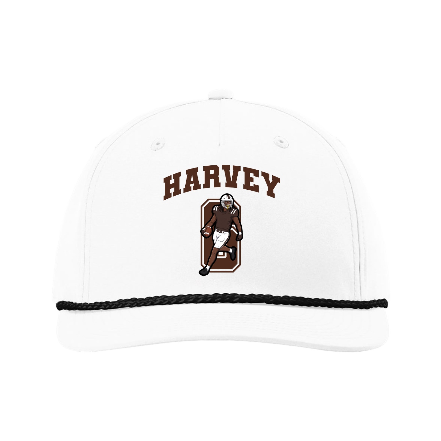 Five-Panel Classic Rope Cap — Number in White
