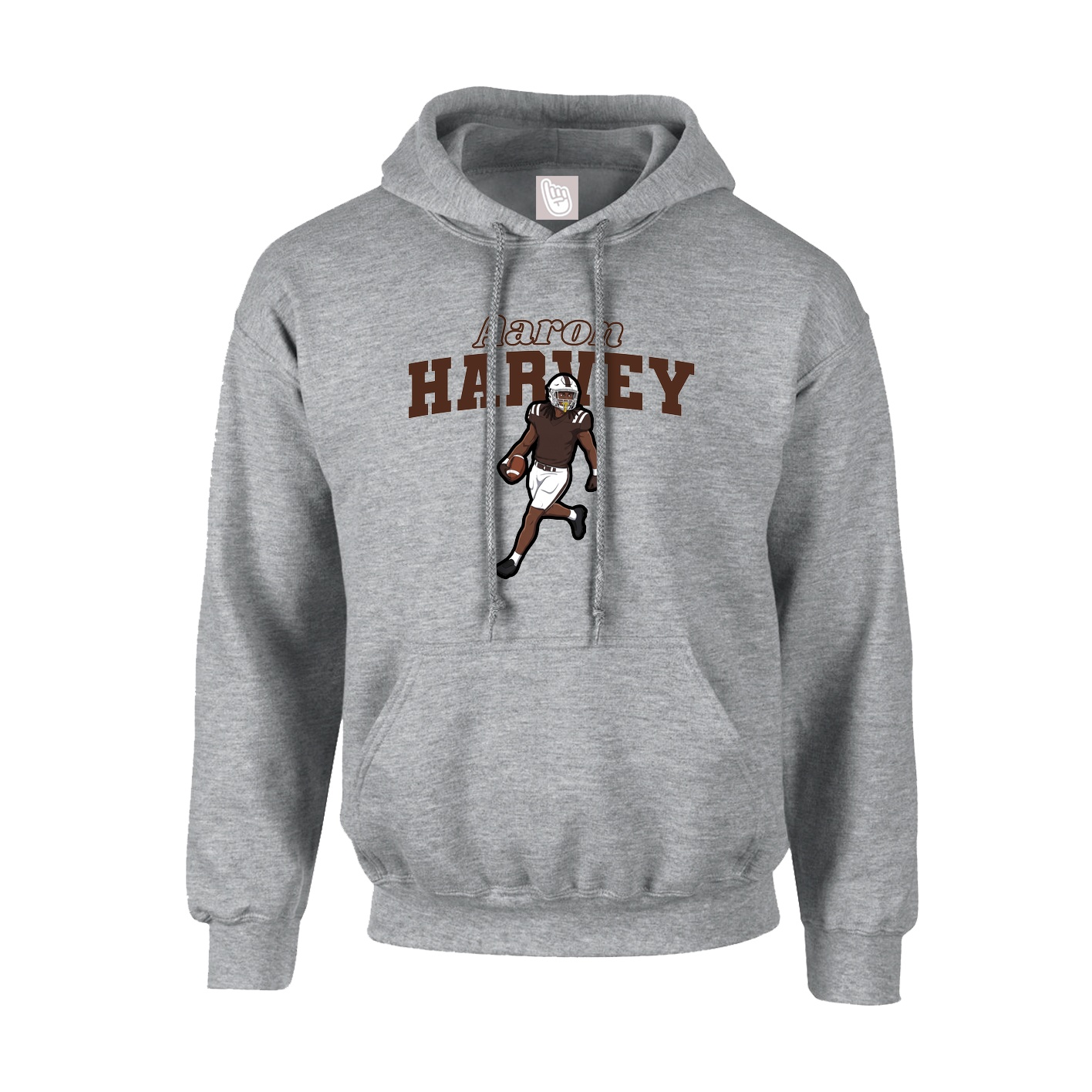 Youth Hoodie — Name Arch in Grey