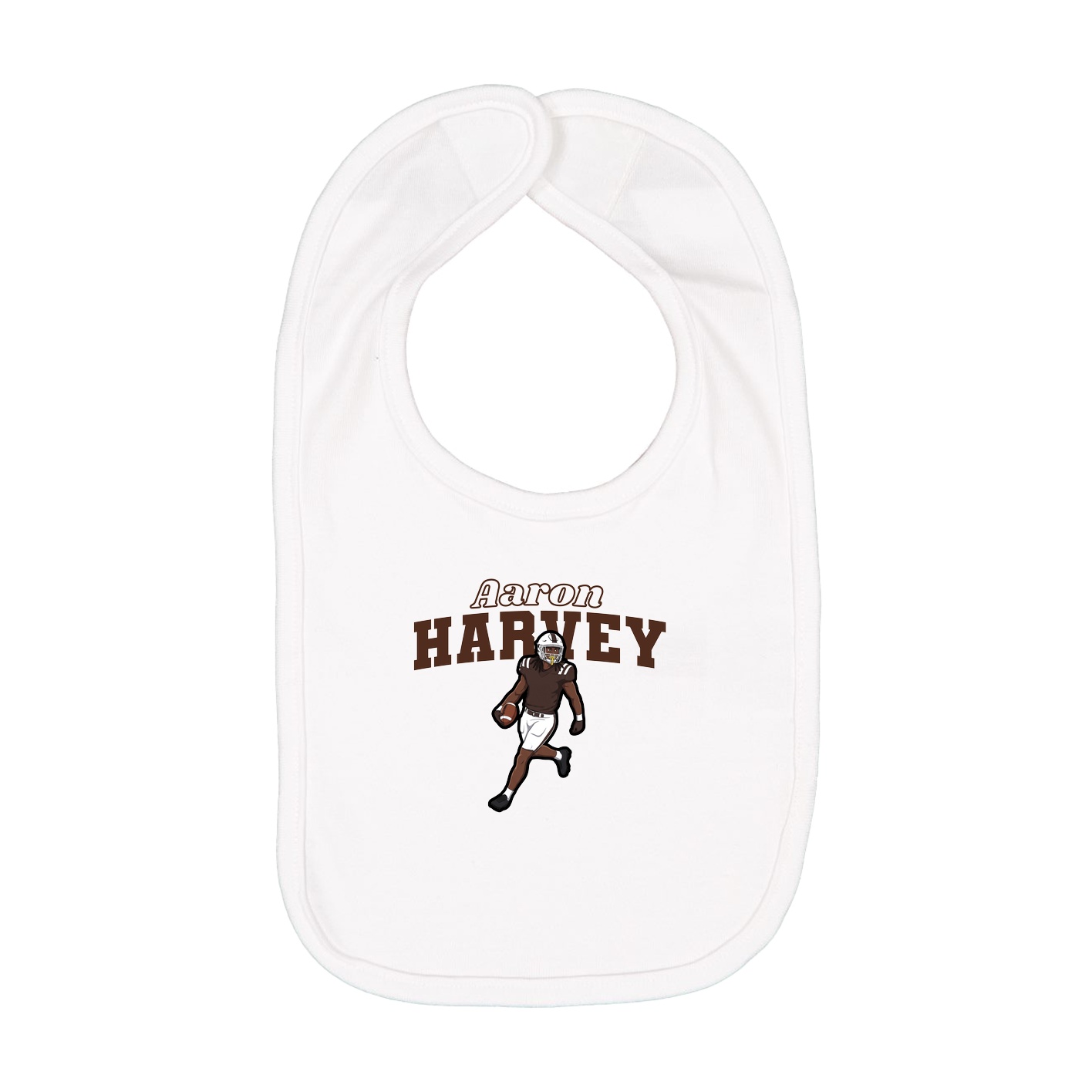 Infant Bib — Name Arch in White