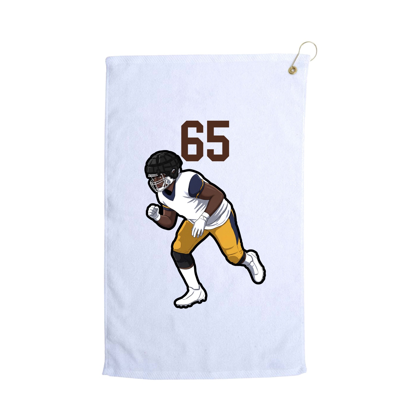 Golf Towel — Number Top in White