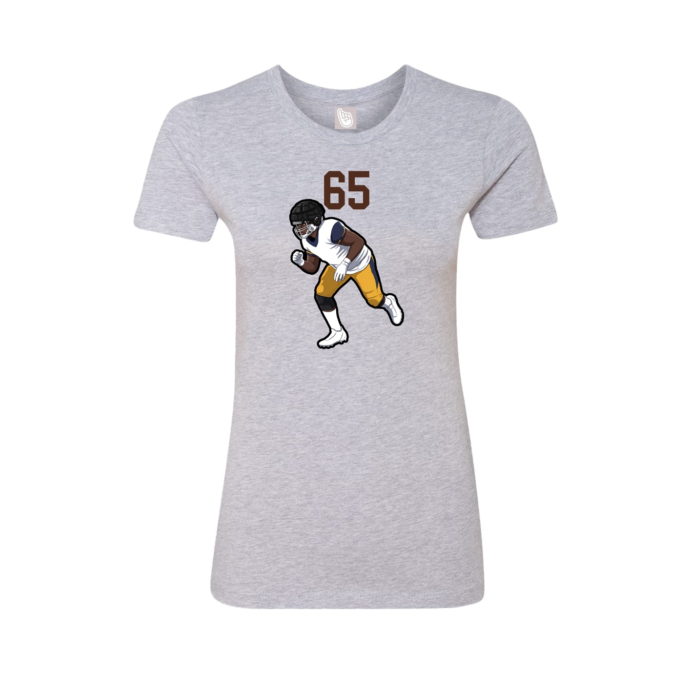 Fitted Women's Tee — Number Top in Grey