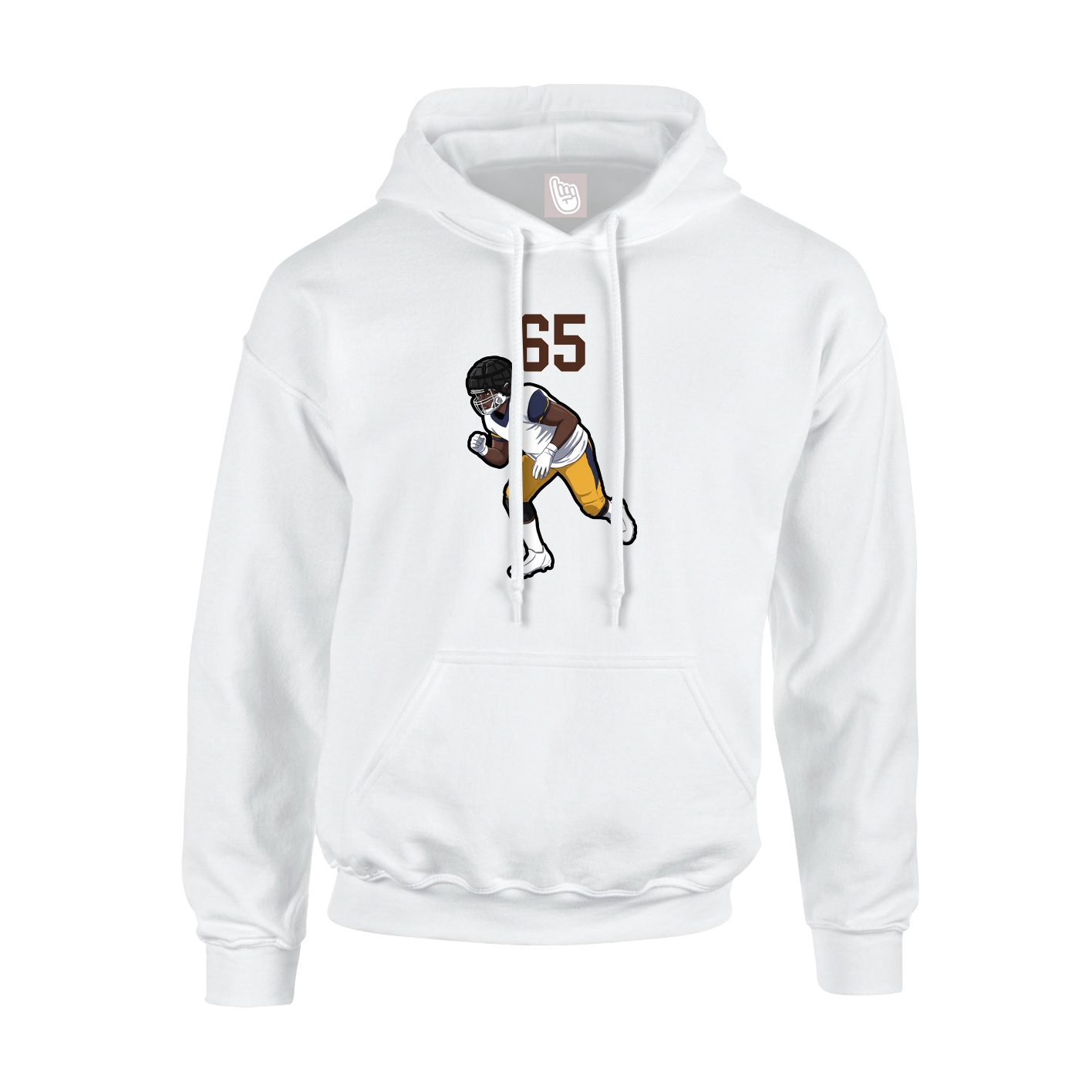 Youth Hoodie — Number Top in White