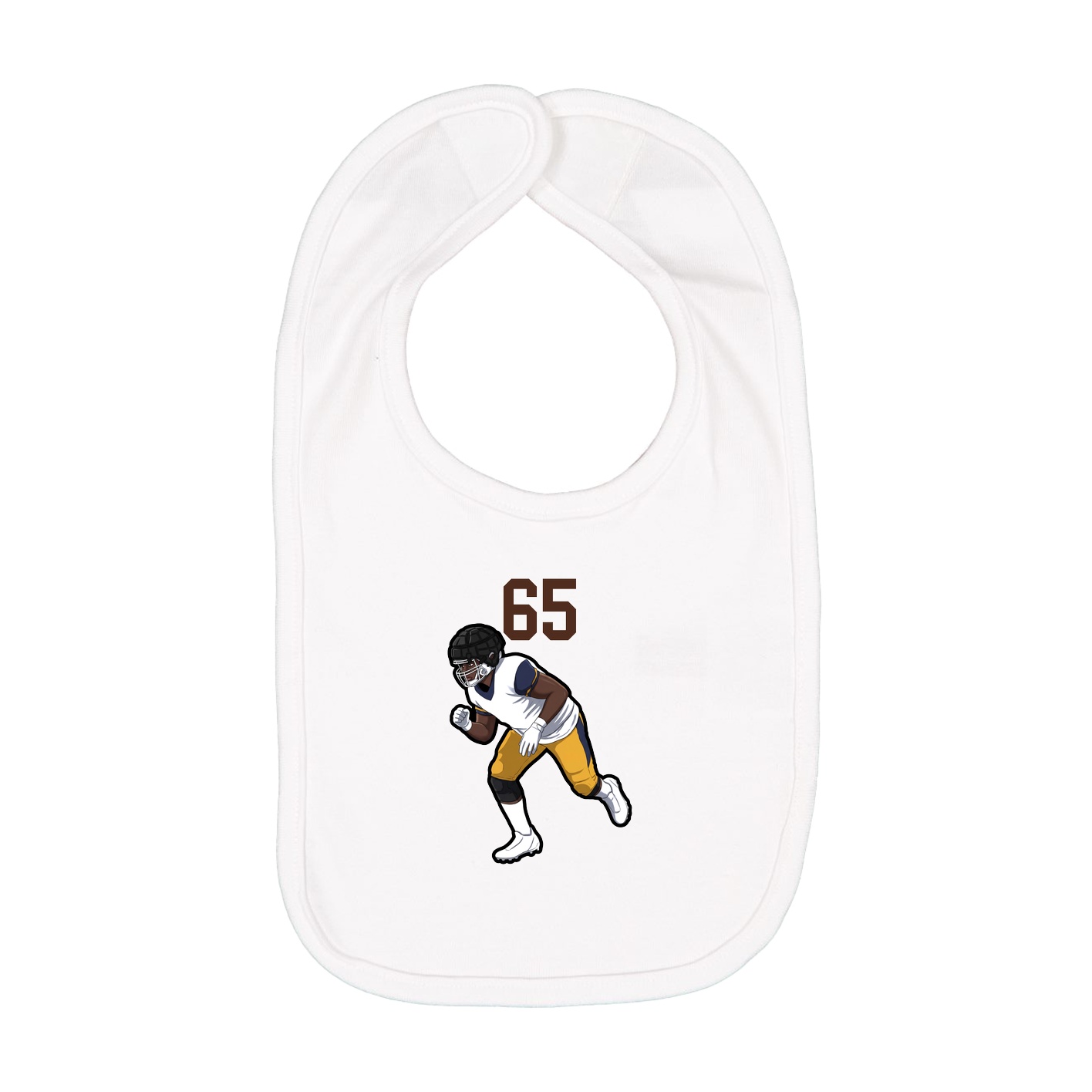 Infant Bib — Number Top in White