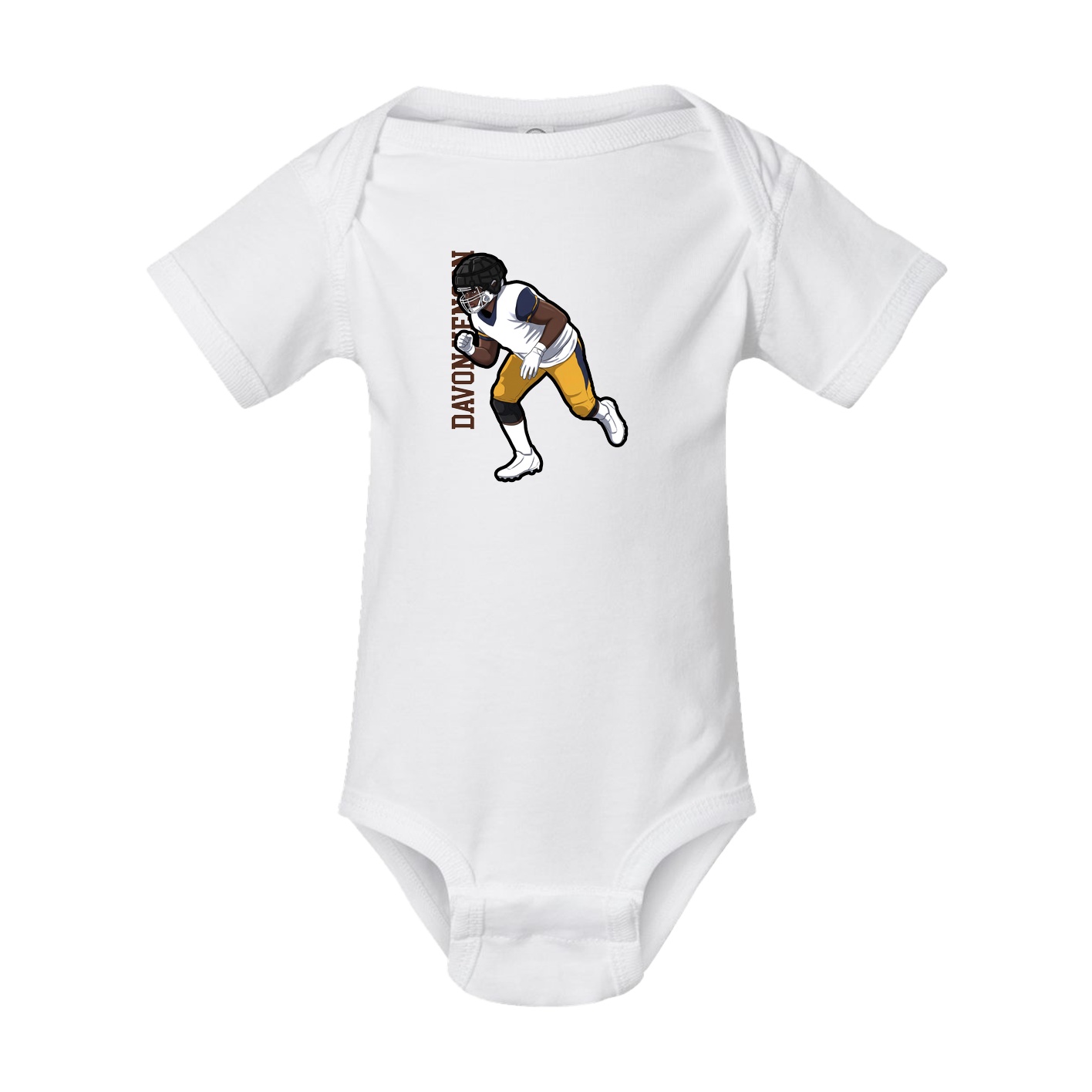 Baby Onesie — Name Vertical in White