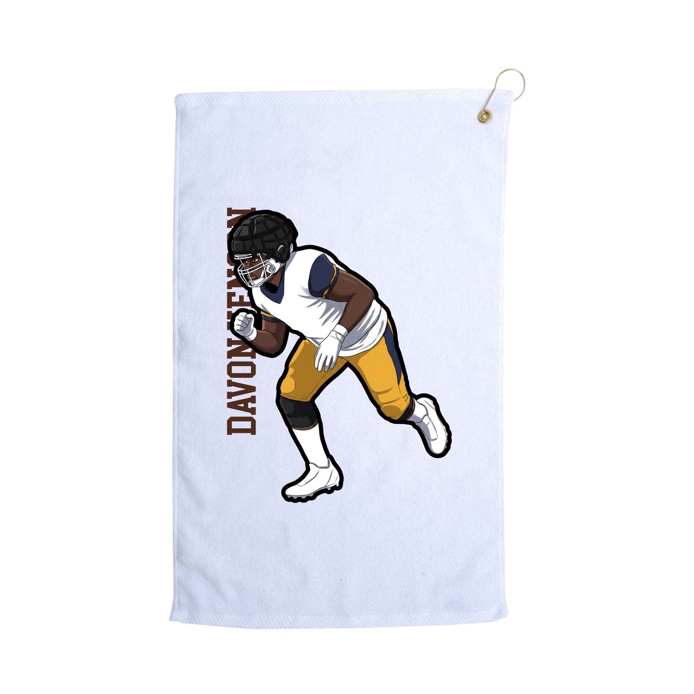 Golf Towel — Name Vertical in White