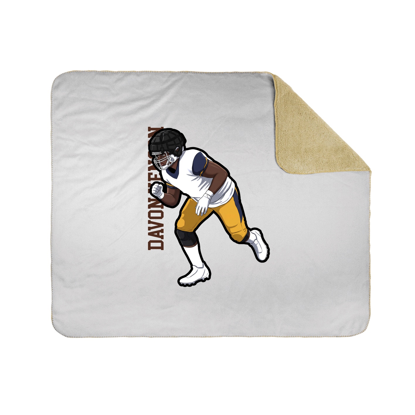 Throw Blanket — Name Vertical in White