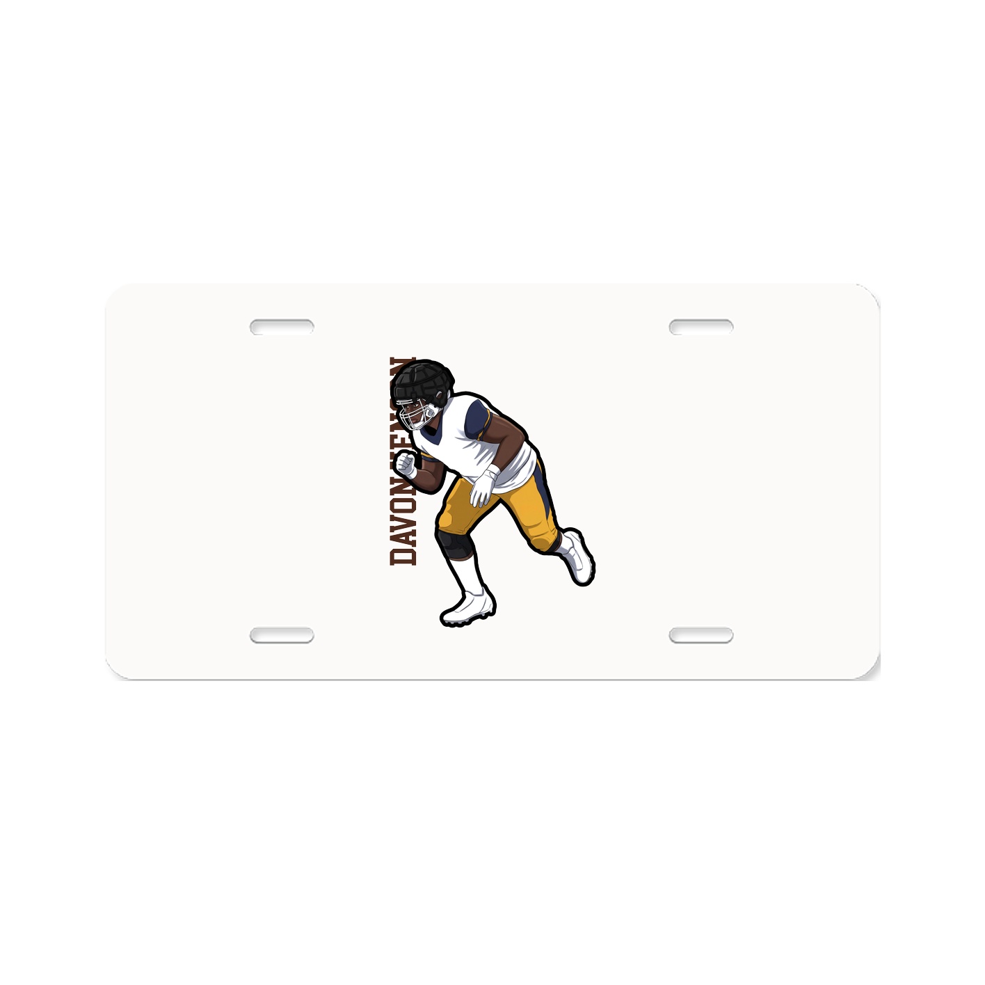 License Plate — Name Vertical in Classic